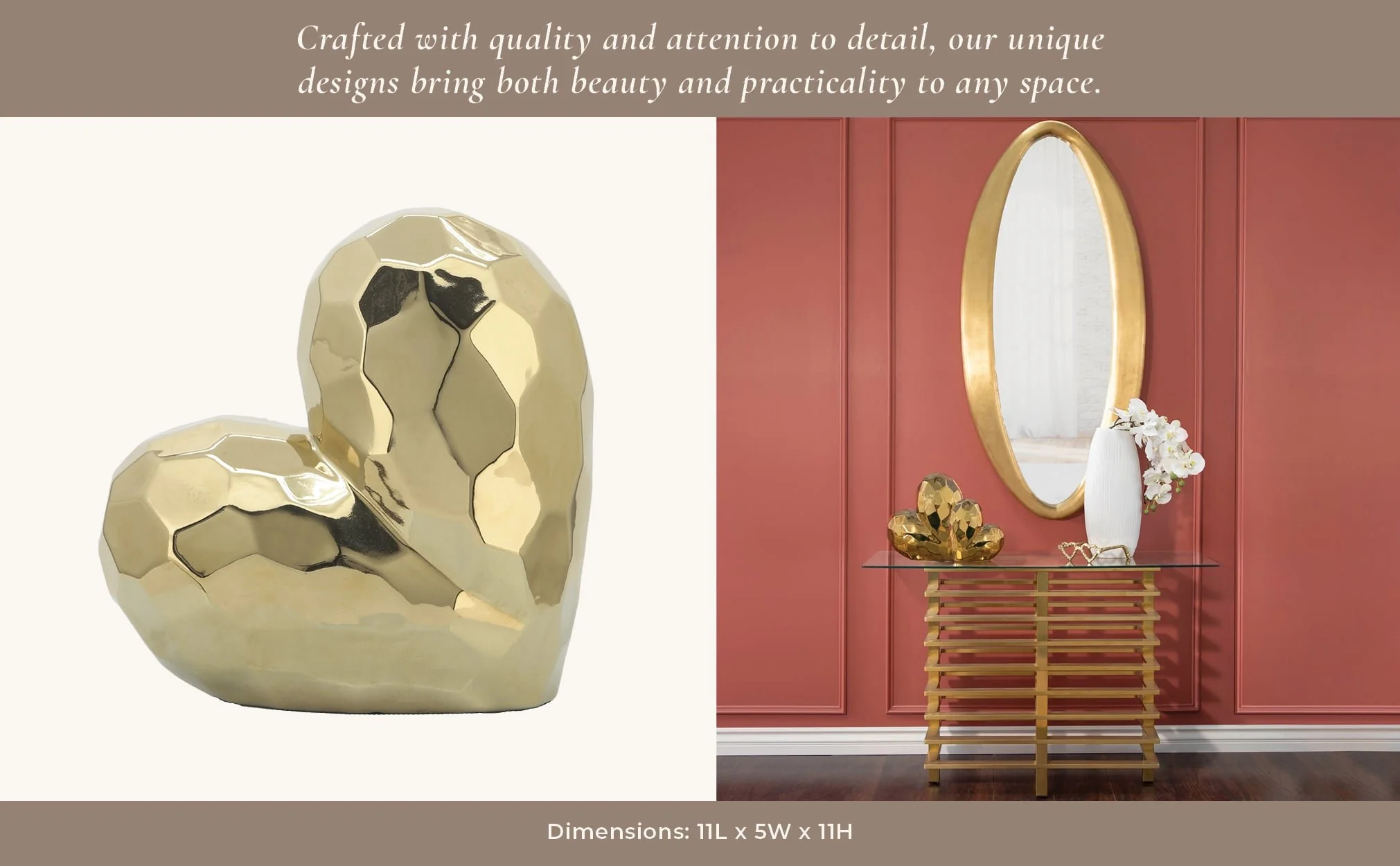 Gold Ceramic Heart  11 - Image 4