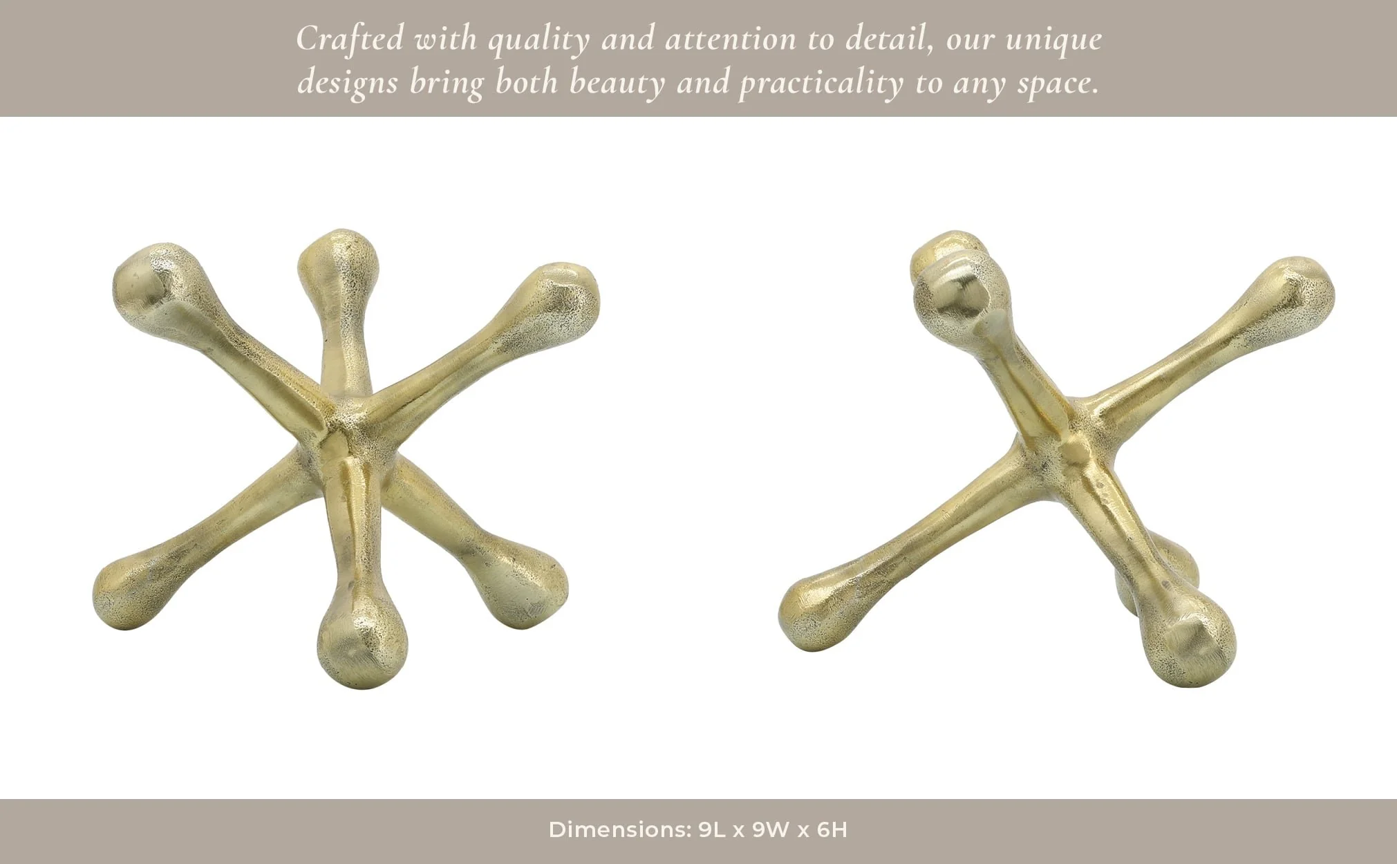 Gold Metal Jacks Sculpture 8 - Image 3