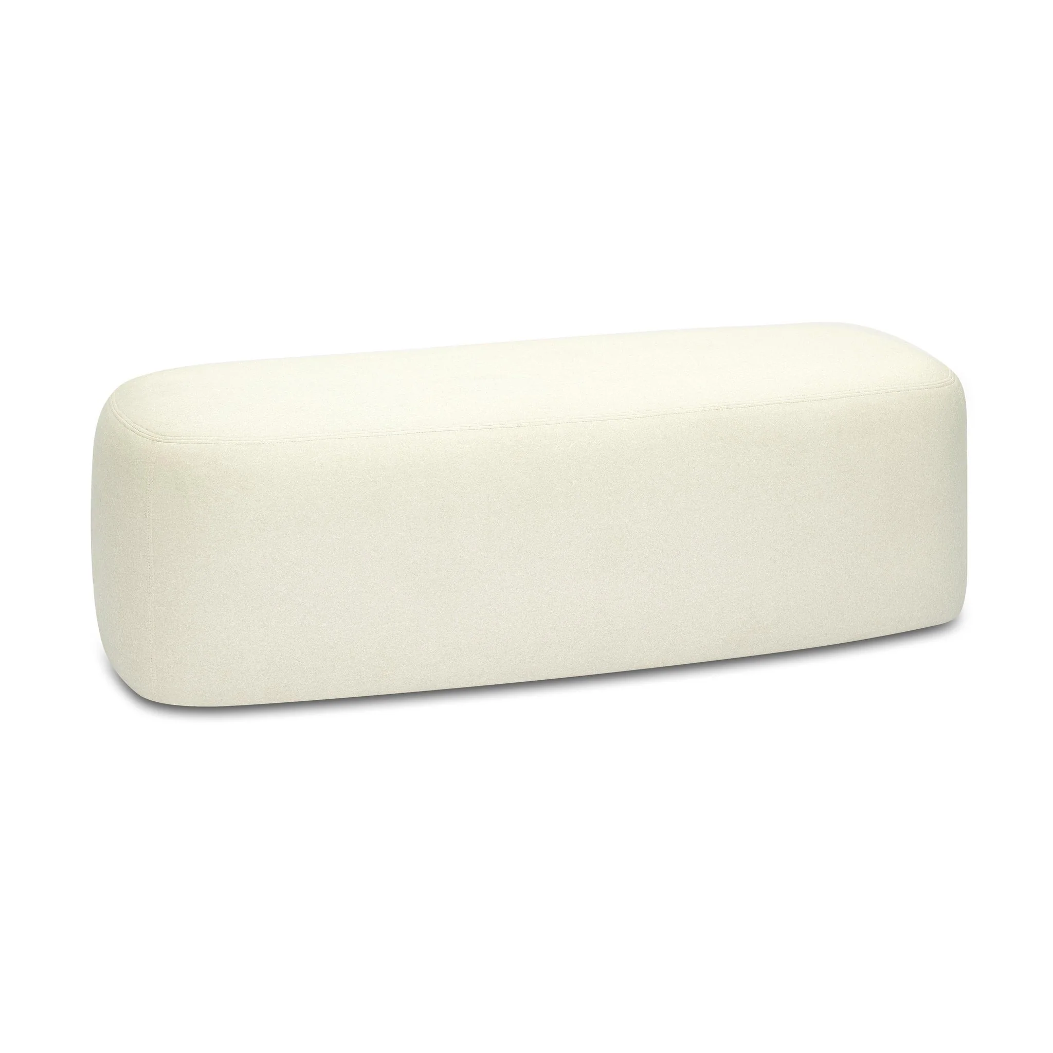 Graceland Cream Faux Mohair Bench - Image 4