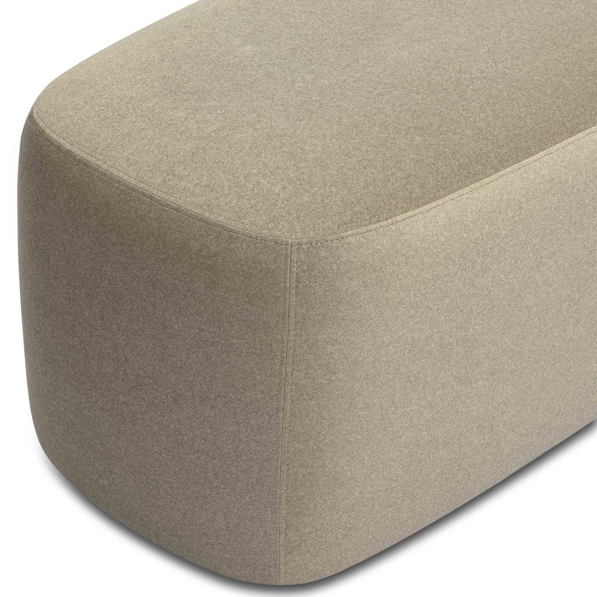 Graceland Taupe Faux Mohair Bench - Image 5