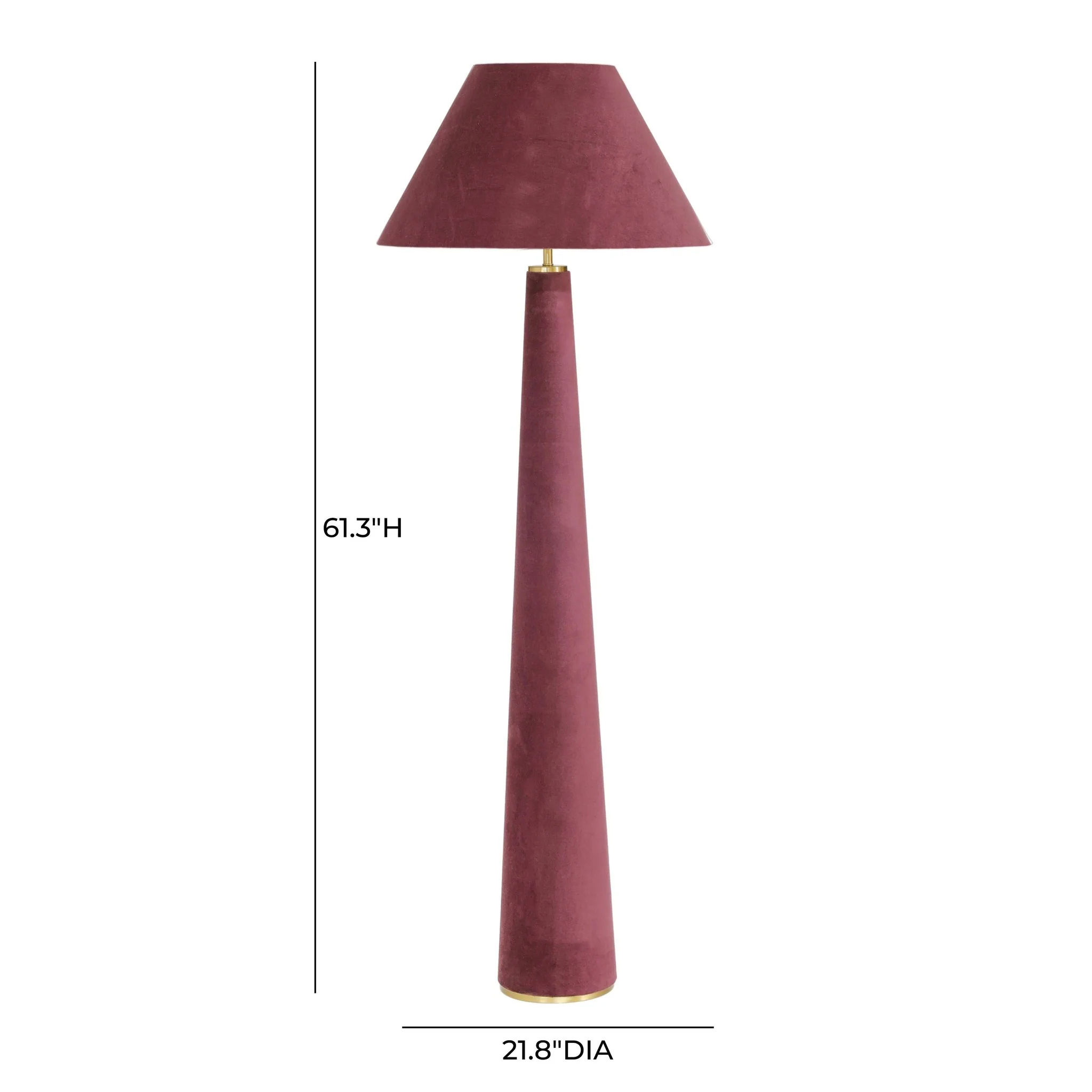 Graham Burgundy Velvet Floor Lamp - Image 6