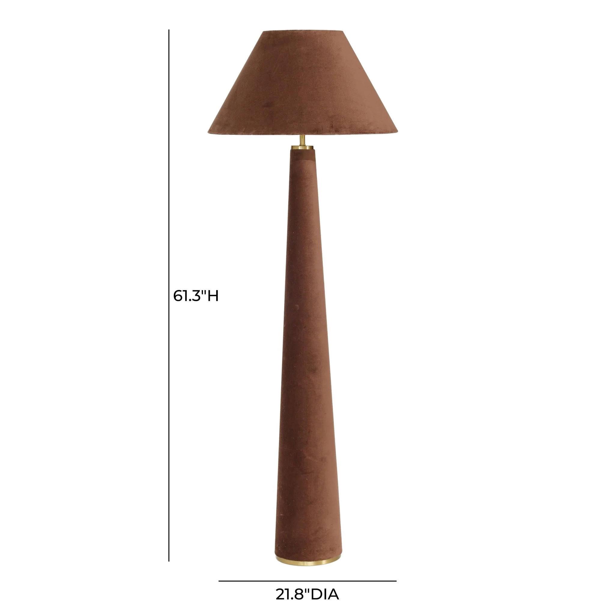 Graham Chocolate Brown Velvet Floor Lamp - Image 6