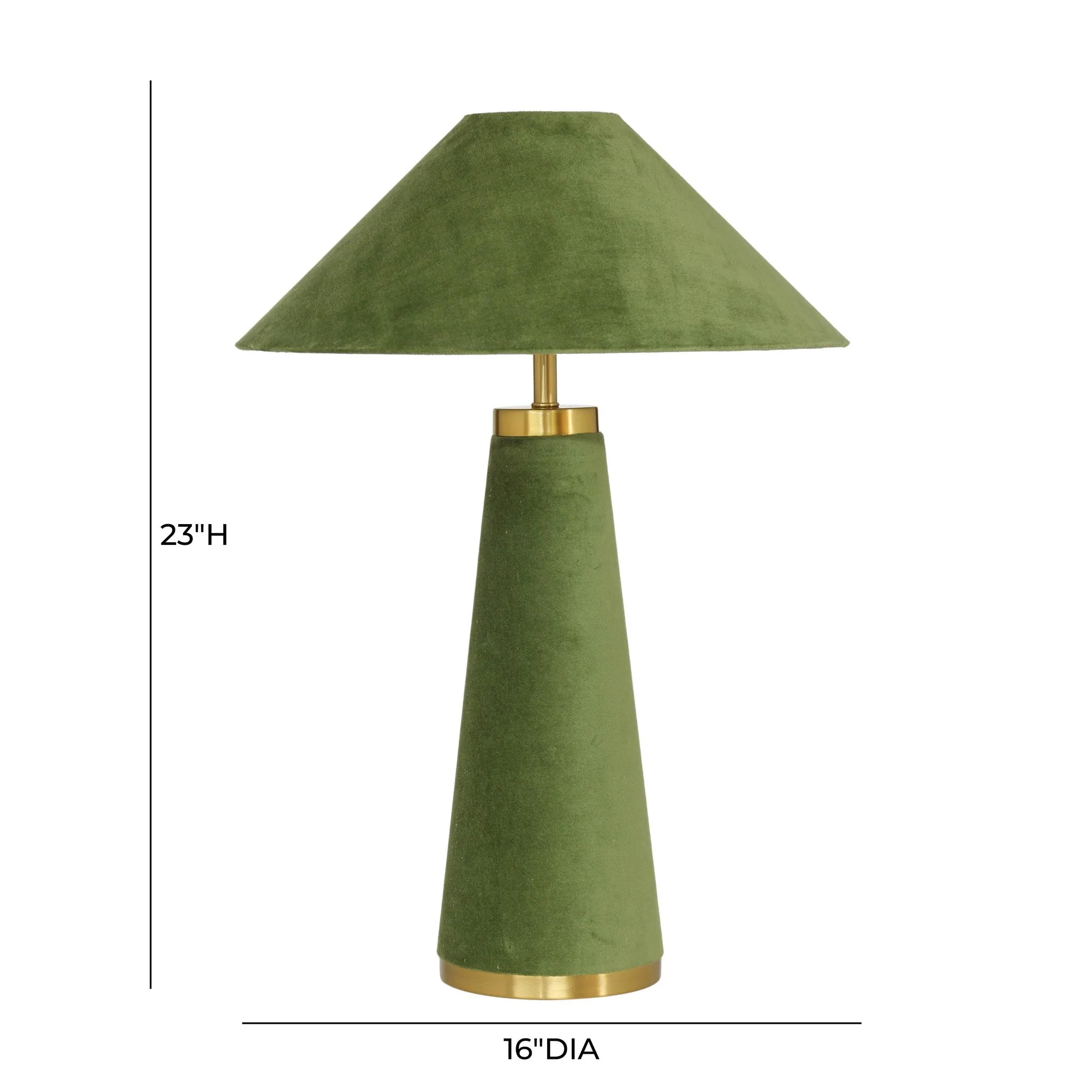 Graham Moss Green Velvet Table Lamp - Image 6