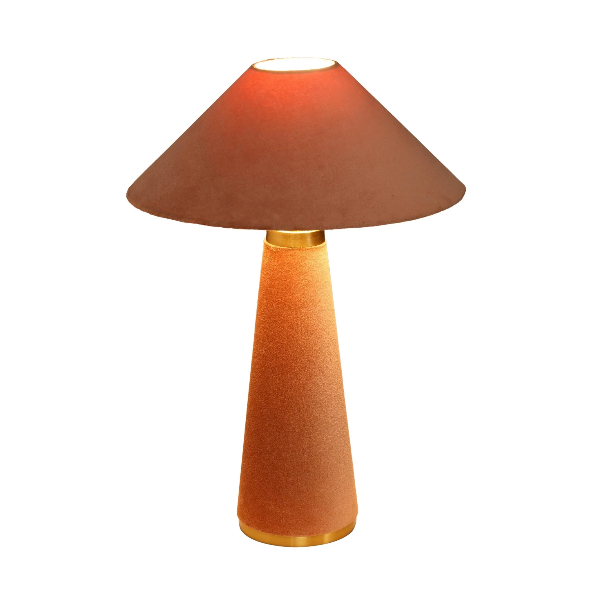 Graham Terracotta Velvet Table Lamp - Image 4