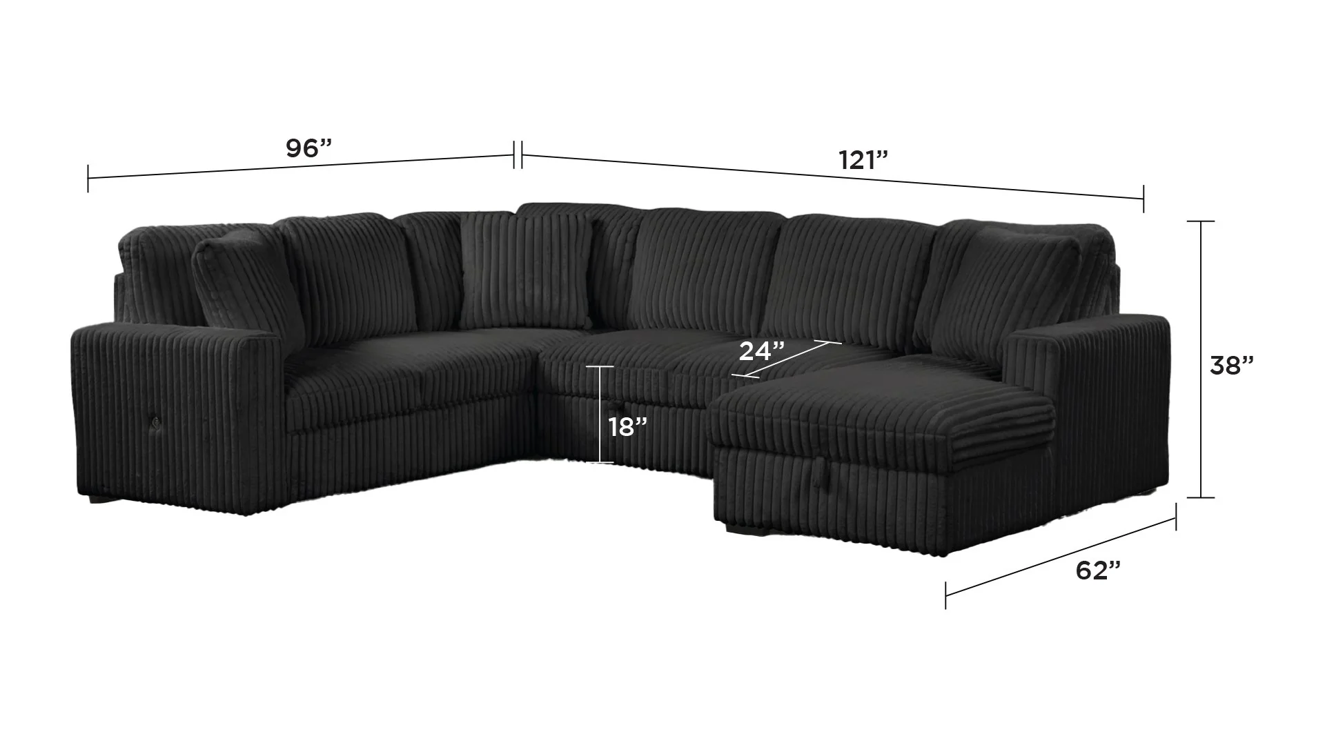 Grande Sectional Black - Image 5