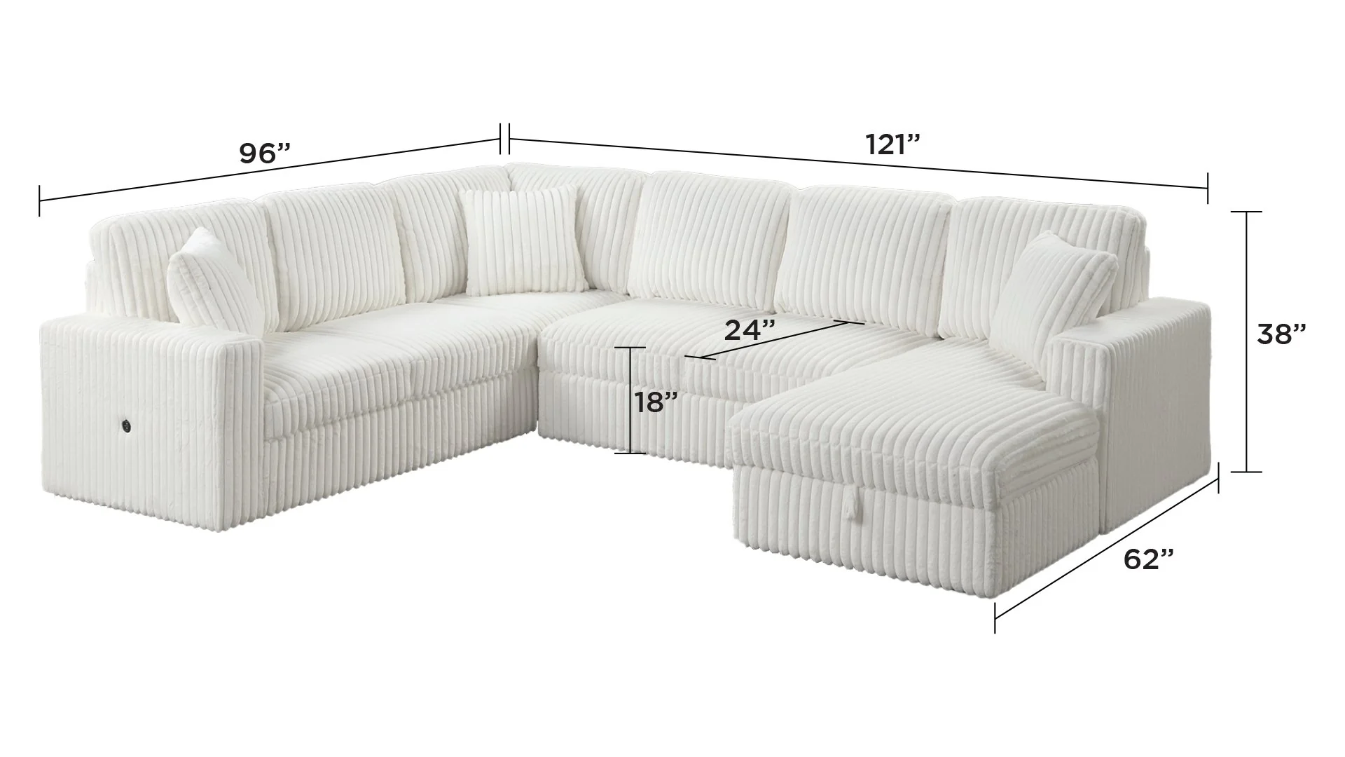 Grande Sectional Cream - Image 2