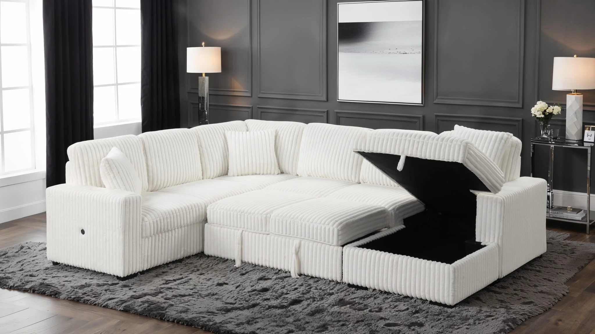 Grande Sectional Cream - Image 3