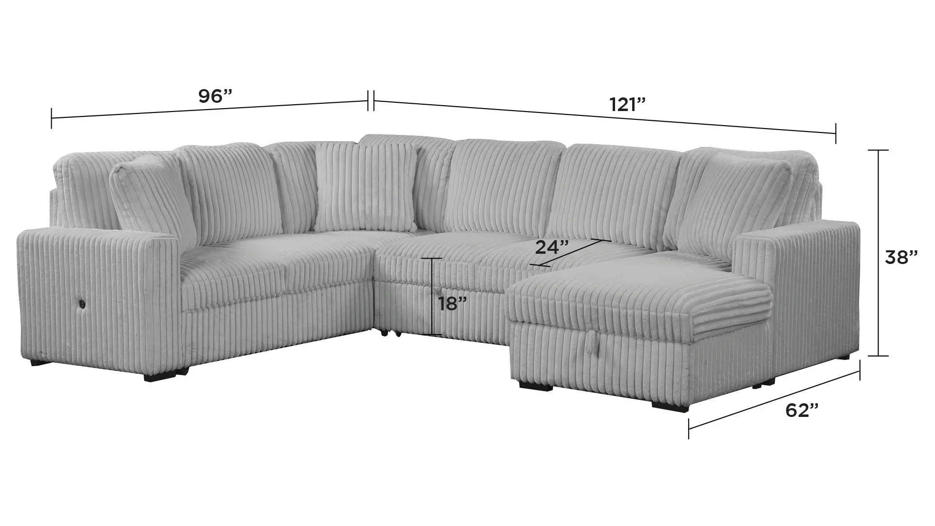 Grande Sectional Gray - Image 5
