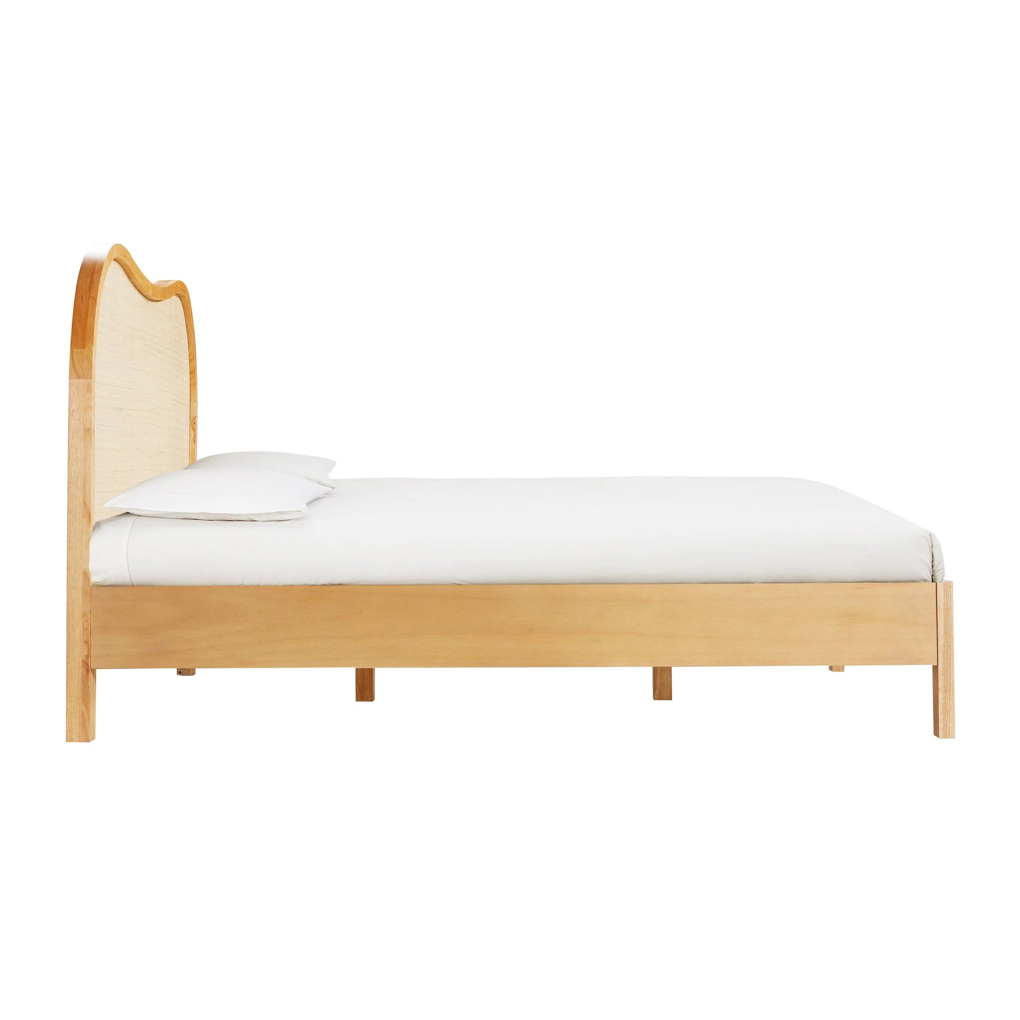 Grappa Natural Wood & Raffia King Bed - Image 5
