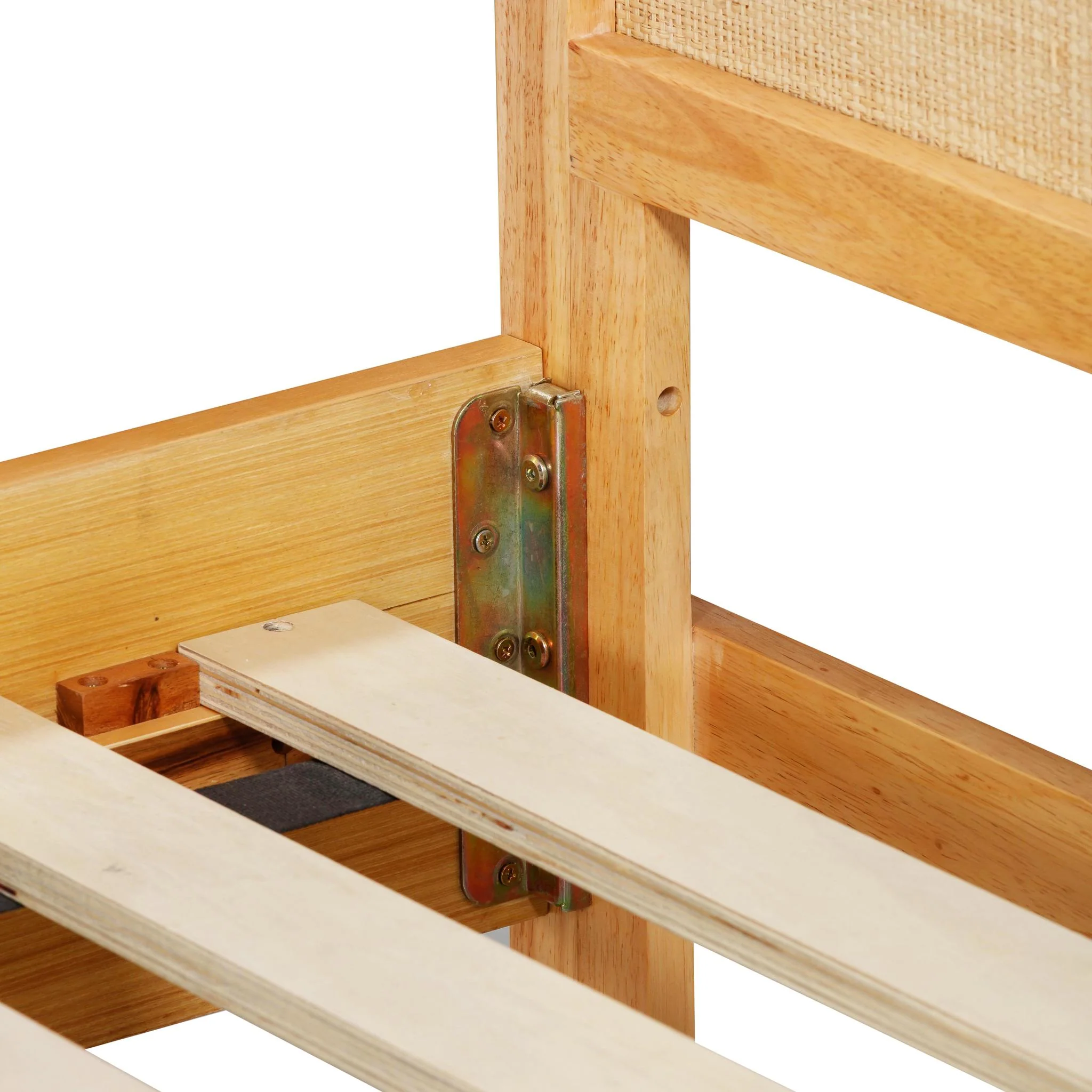 Grappa Natural Wood & Raffia King Bed - Image 6