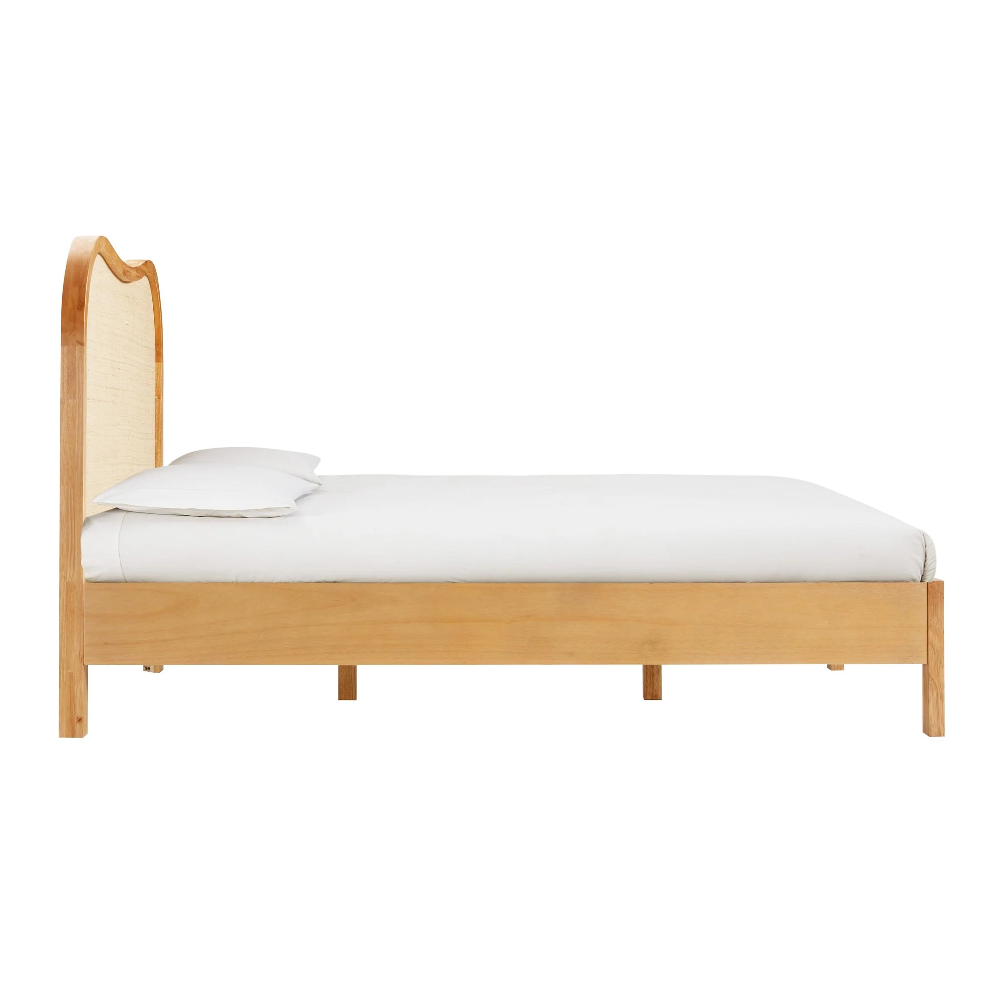 Grappa Natural Wood & Raffia Queen Bed - Image 3