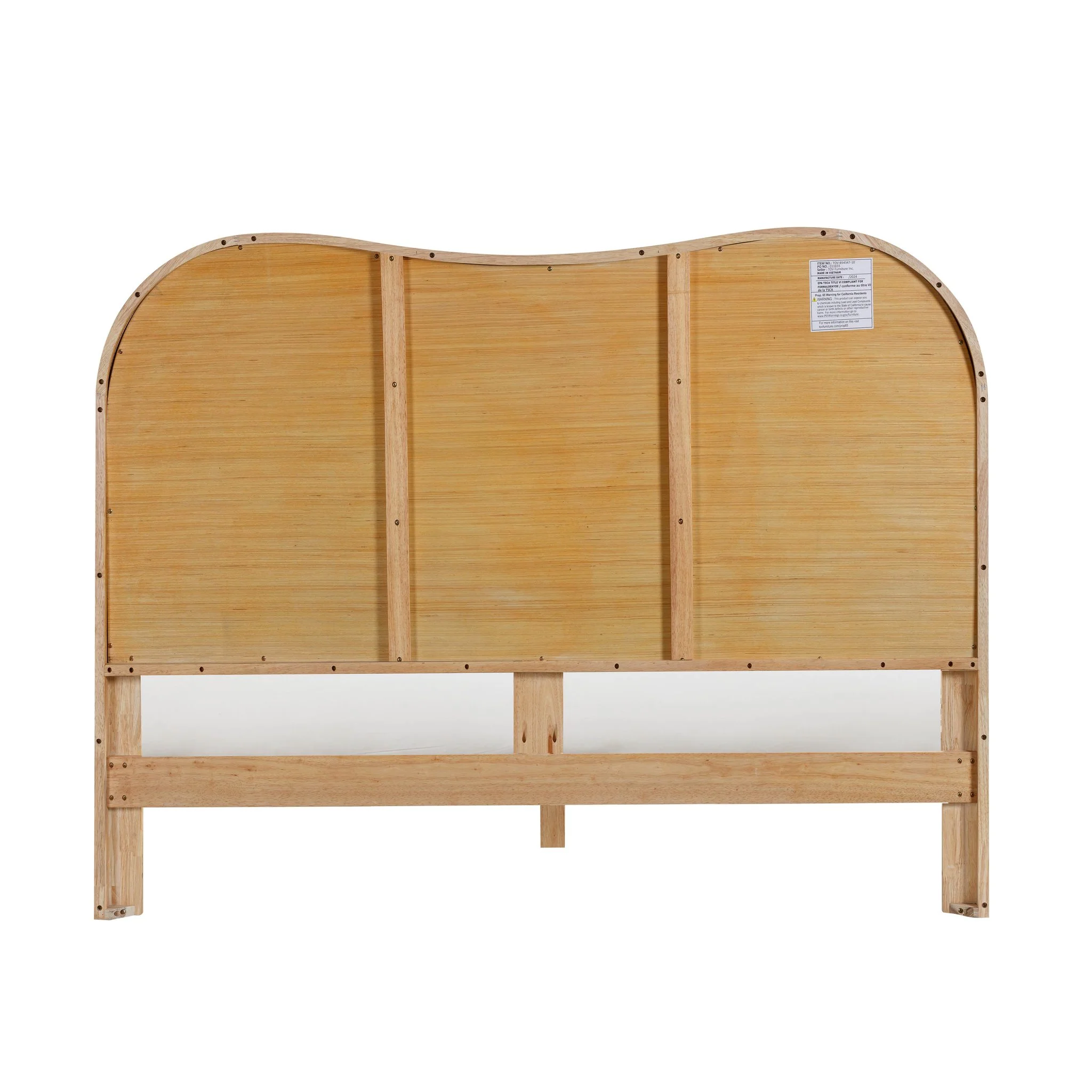 Grappa Natural Wood & Raffia Queen Bed - Image 5