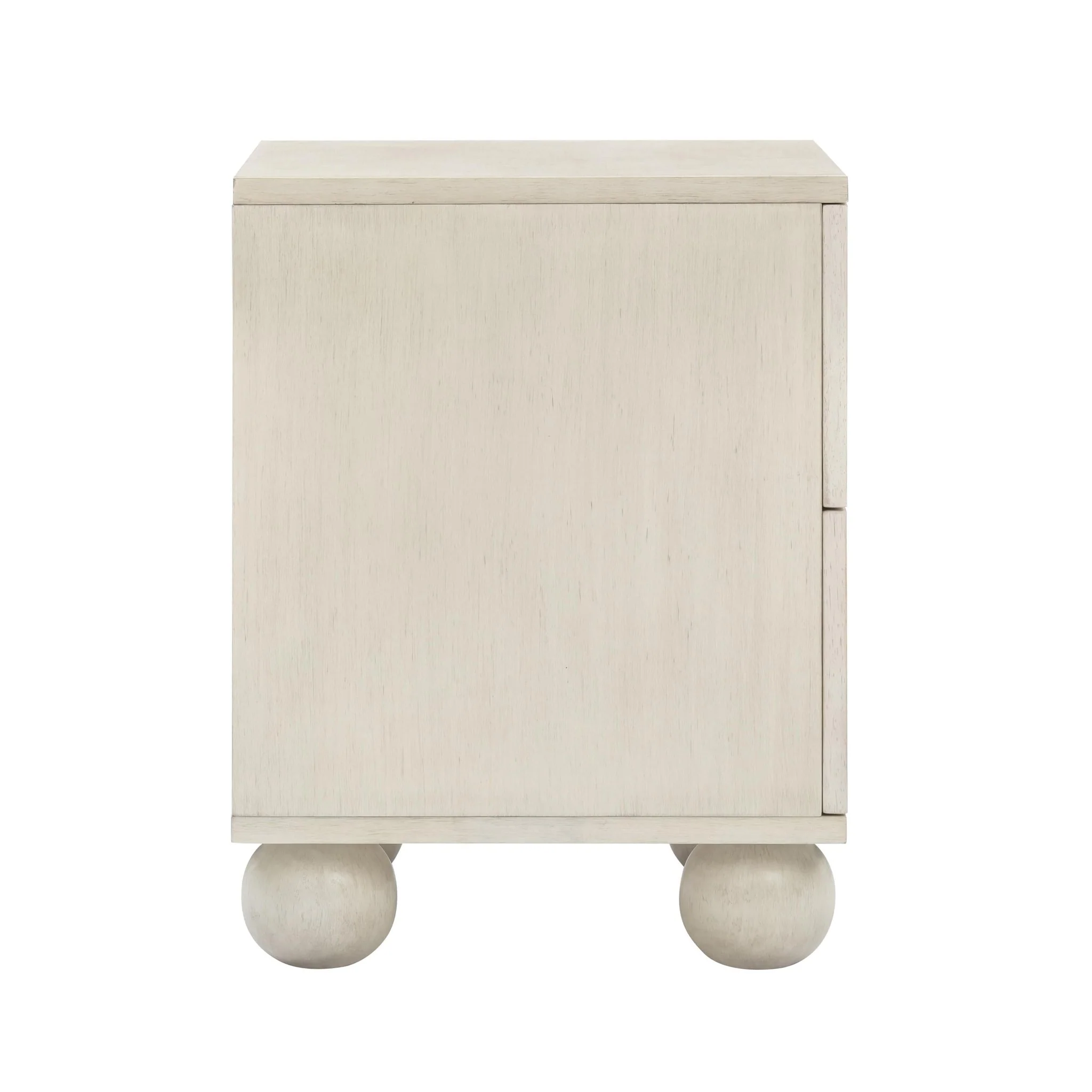 Grappa Whitewashed Wood & Raffia Wavy Nightstand - Image 5