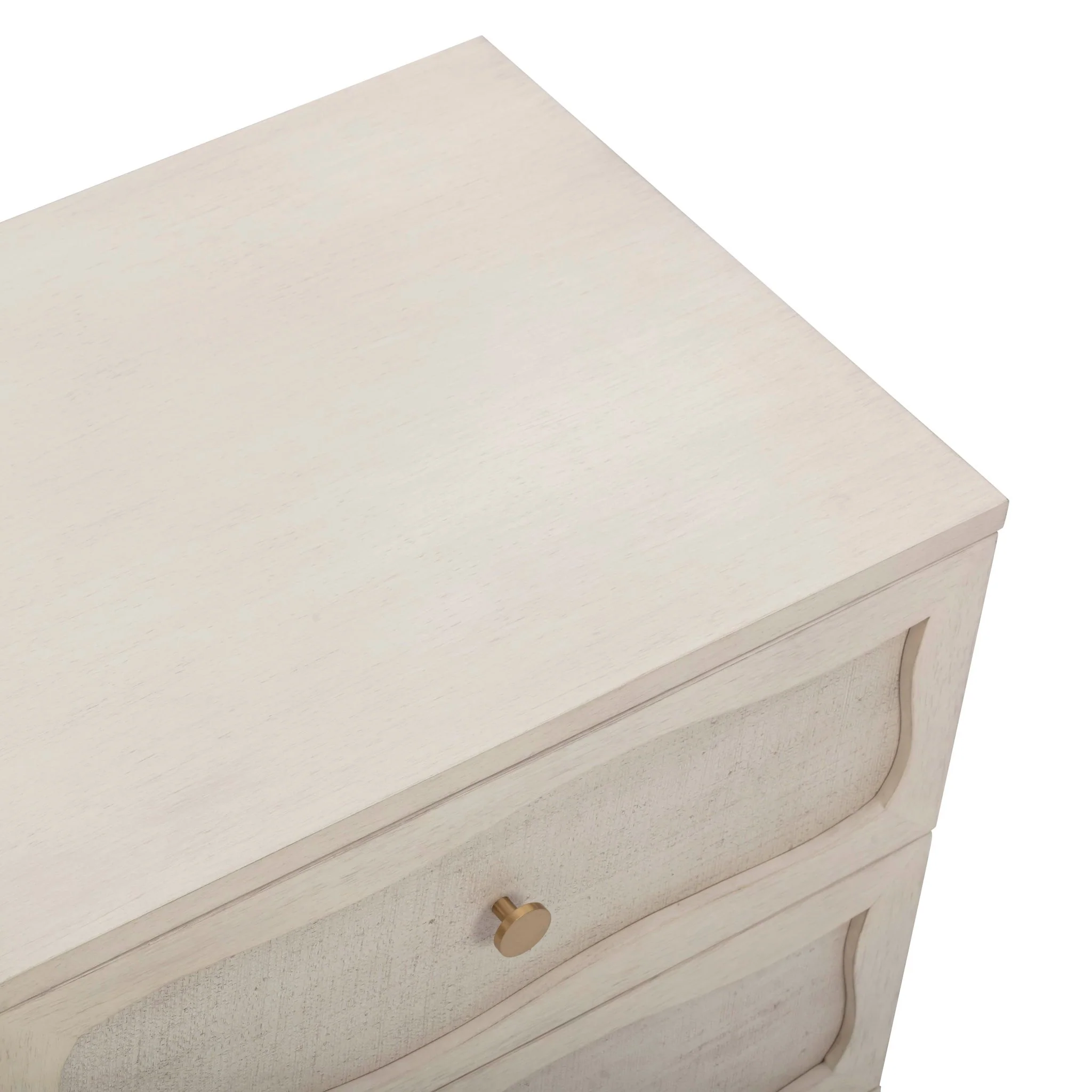 Grappa Whitewashed Wood & Raffia Wavy Nightstand - Image 8
