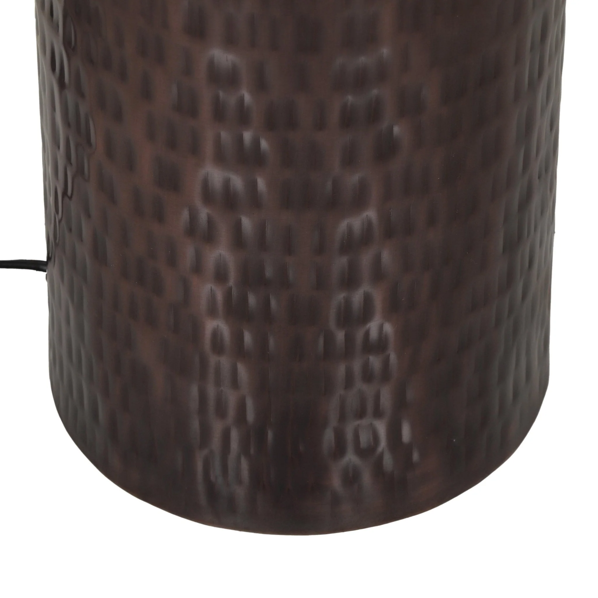 Grava Boucle & Hammered Bronze Metal Floor Lamp - Image 5