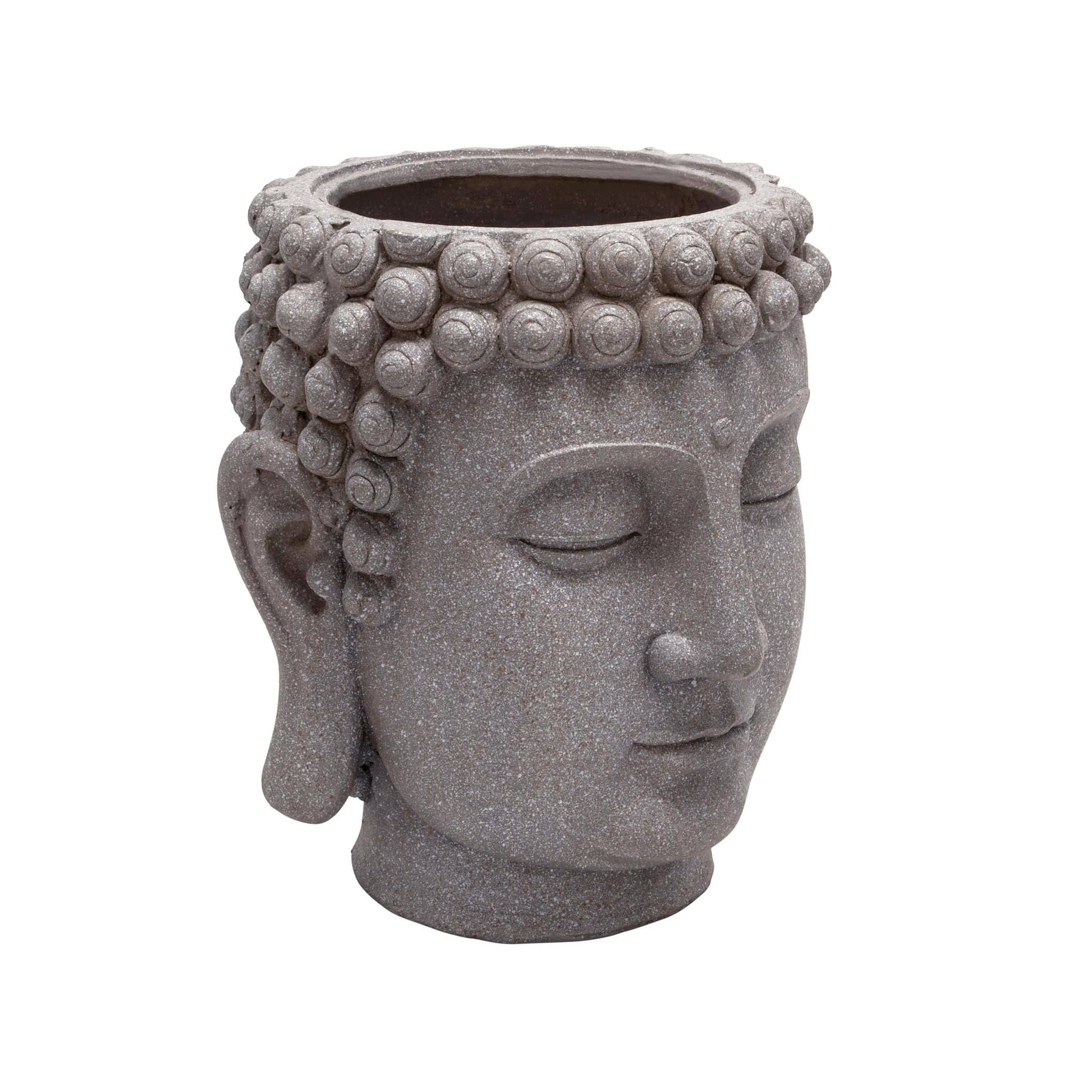 Gray Buddha Head Planter - Image 2