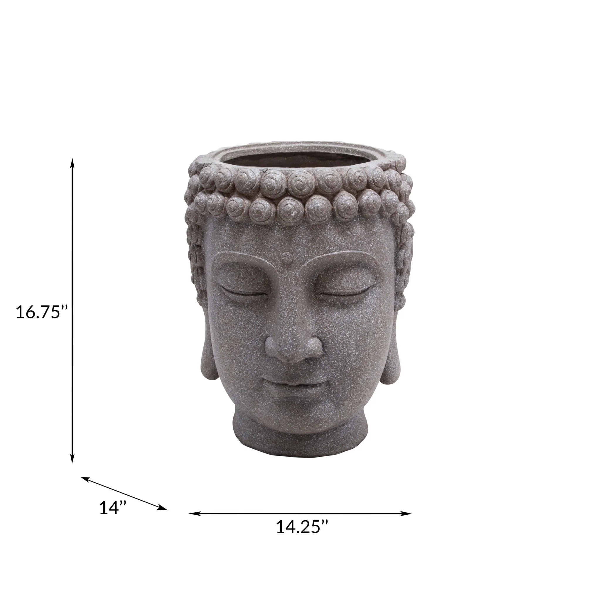 Gray Buddha Head Planter - Image 8