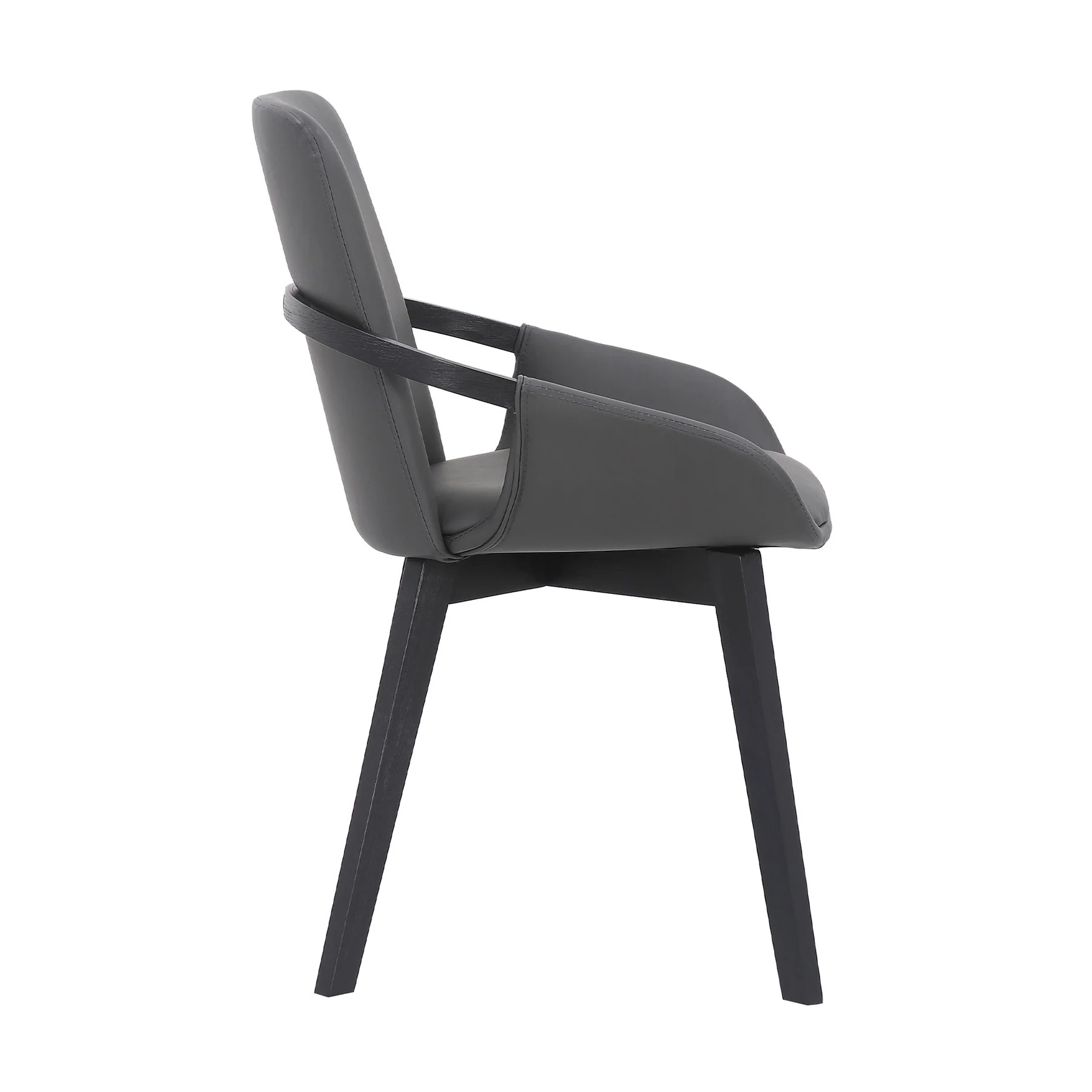 Greisen Modern Gray Wood Dining Room Chair - Image 3