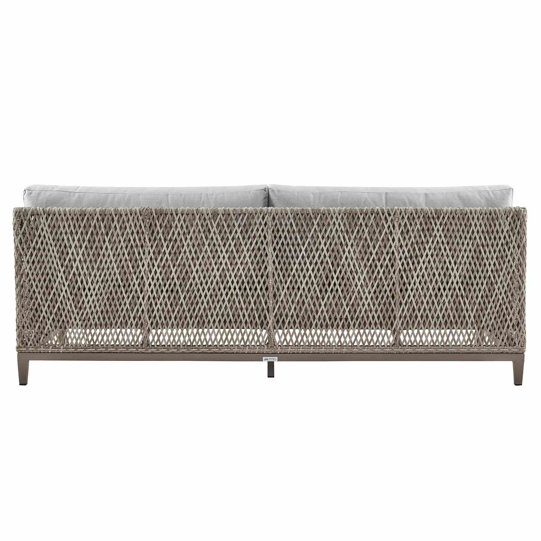 Grenada 4 Piece Outdoor Gray Fabric and Wicker Conversation Set - Image 3