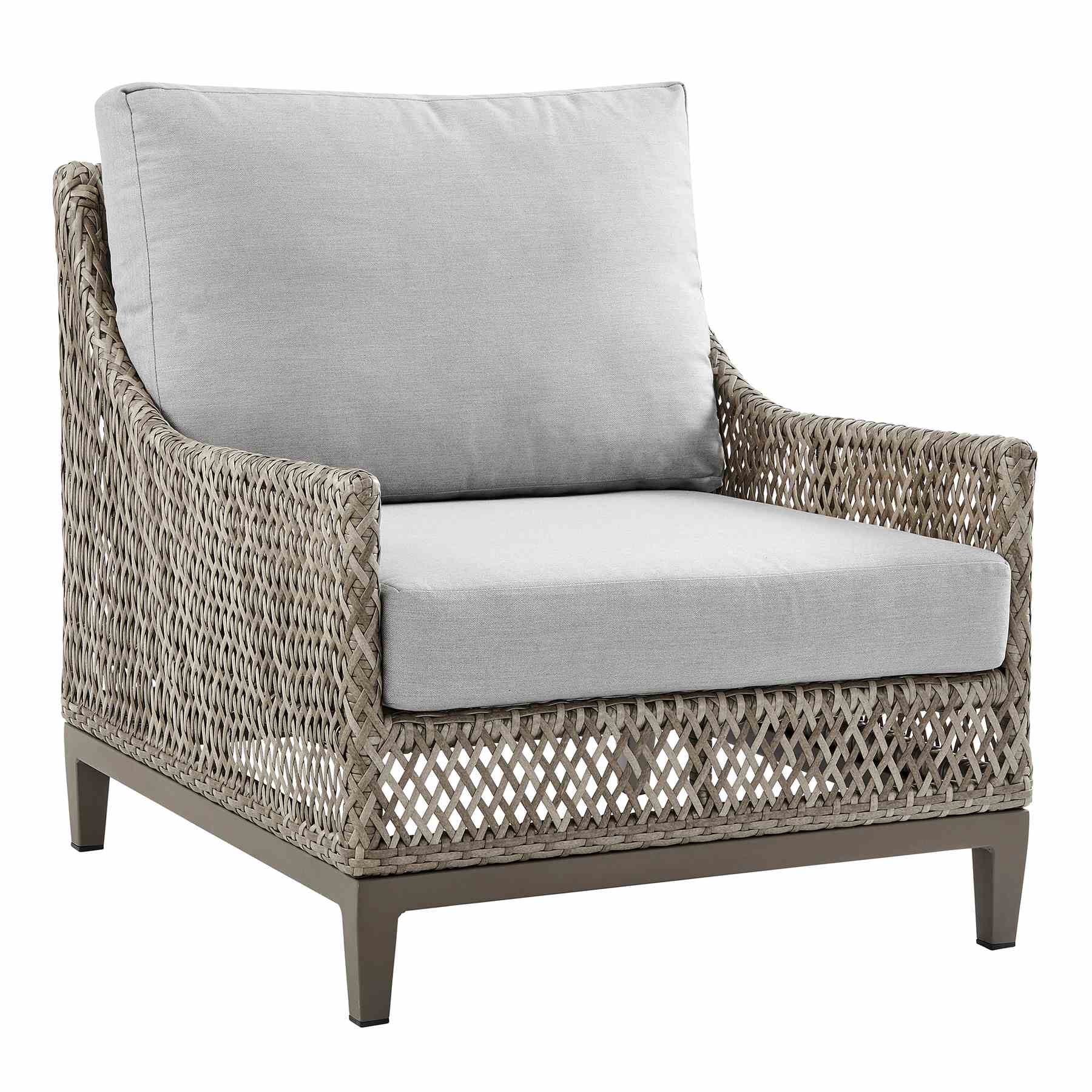 Grenada 4 Piece Outdoor Gray Fabric and Wicker Conversation Set - Image 4