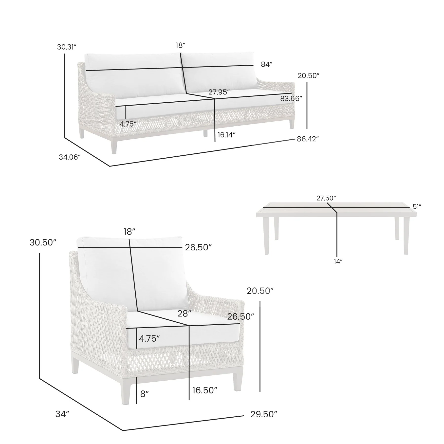 Grenada 4 Piece Outdoor Gray Fabric and Wicker Conversation Set - Image 8