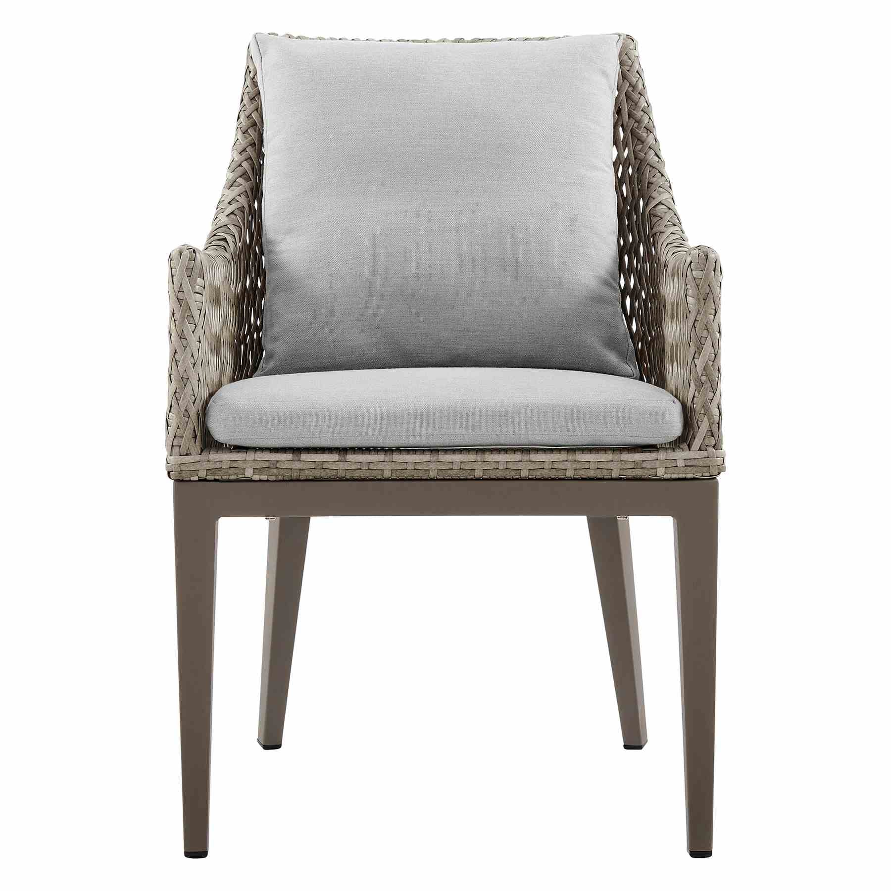 Grenada 5 Piece Gray Aluminum Outdoor Dining Set with Gray Fabric - Image 3