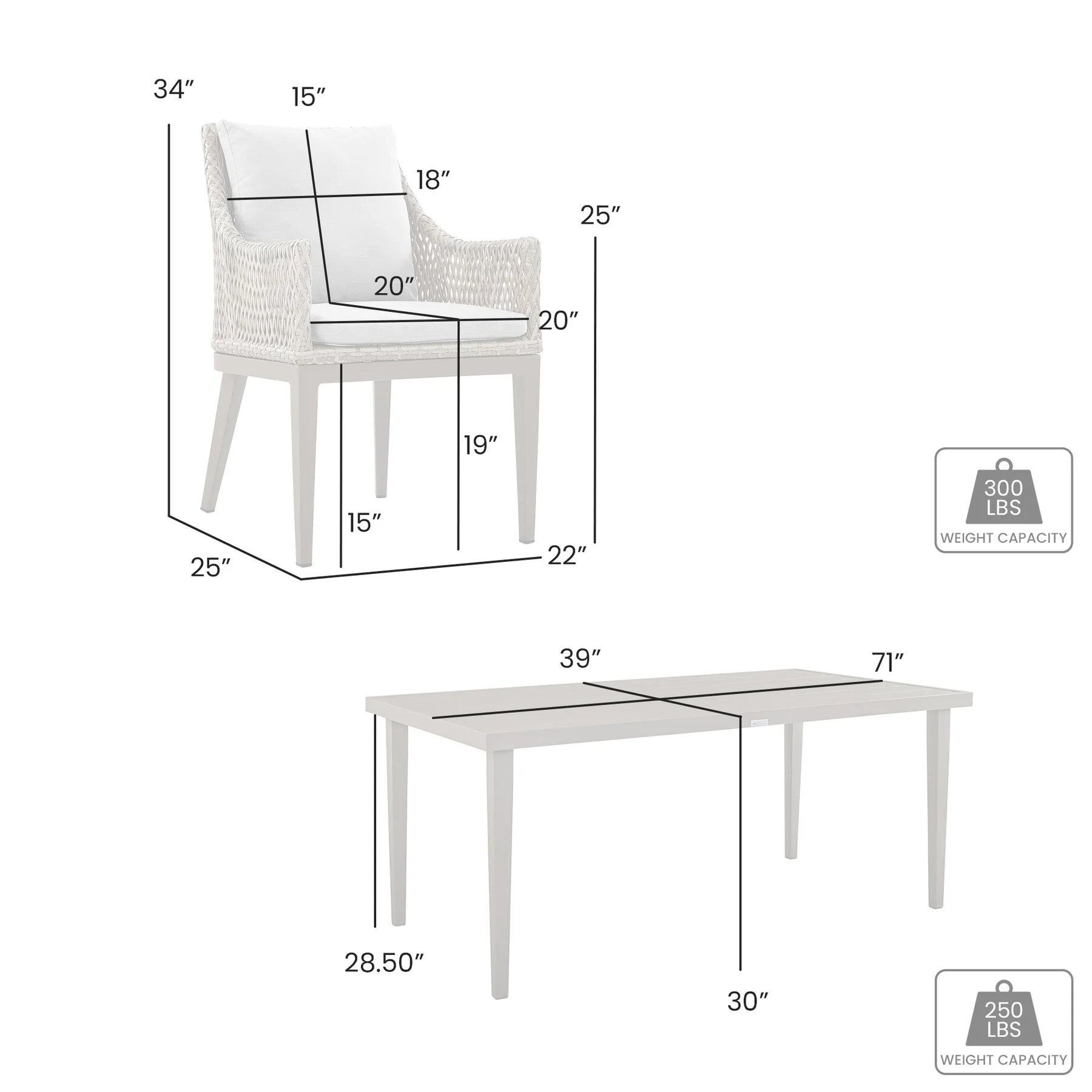 Grenada 7 Piece Gray Aluminum Outdoor Dining Set with Gray Fabric - Image 8