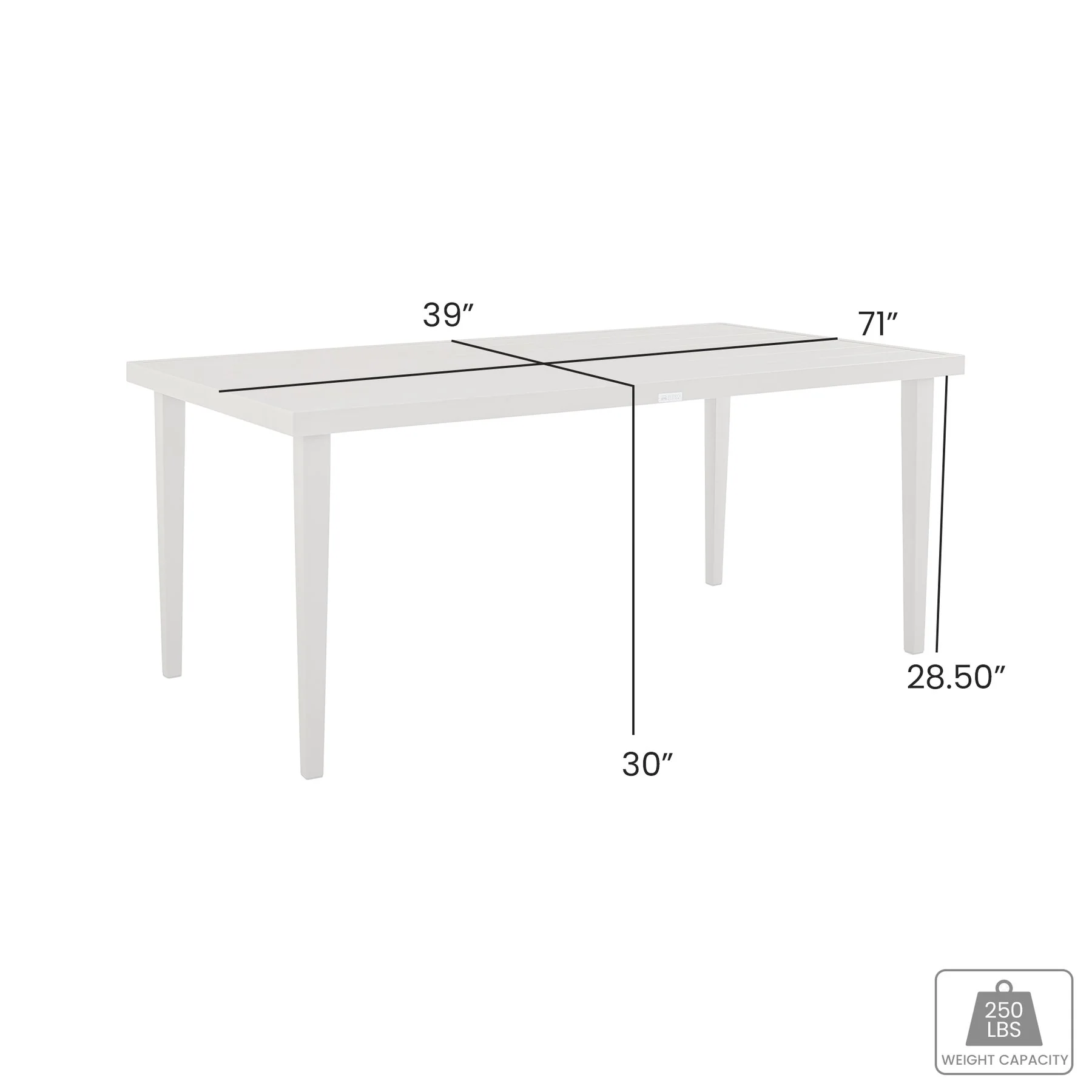 Grenada Outdoor Aluminum Gray Rectangle Dining Table - Image 6