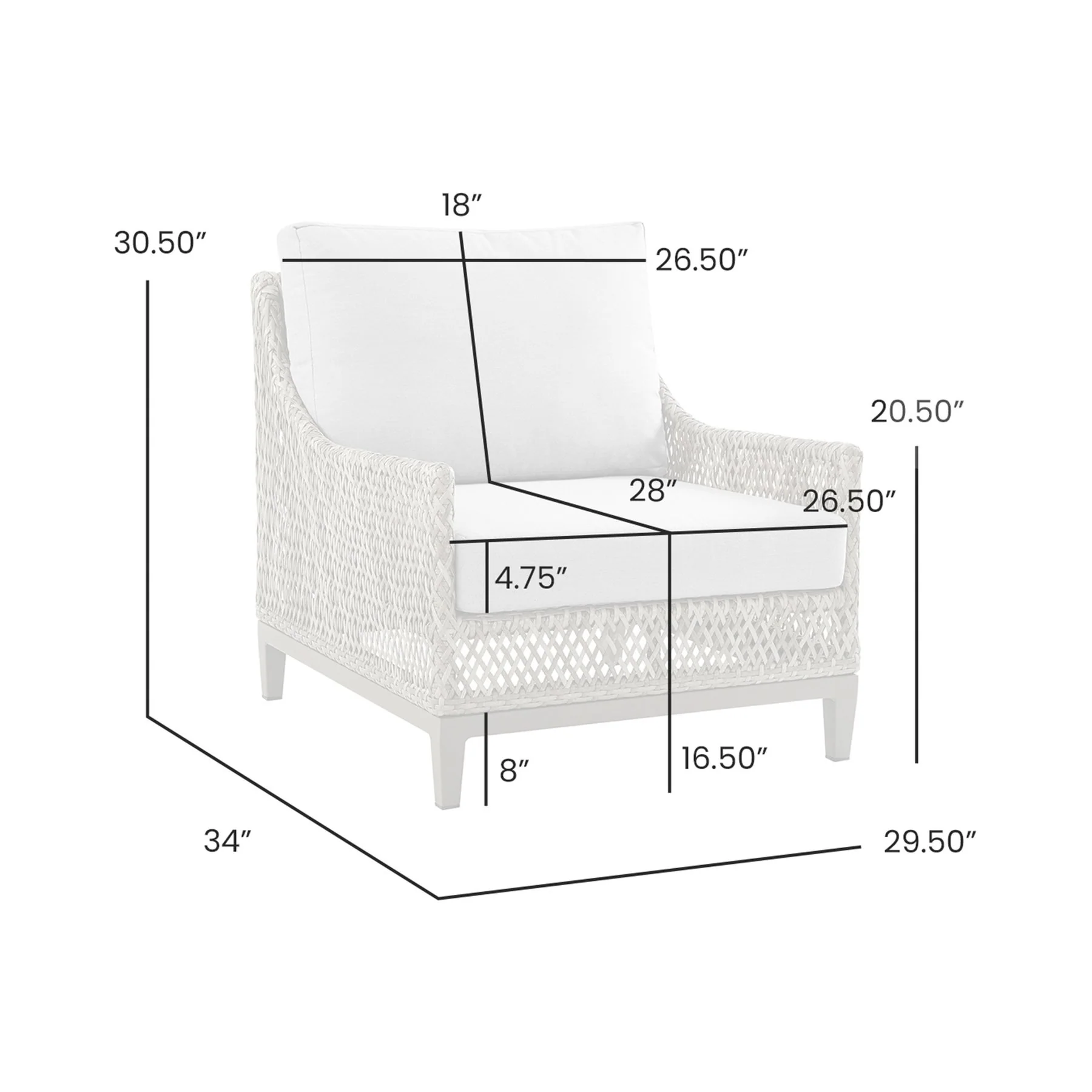 Grenada Wicker and Aluminum Outdoor Chair in Brown with Gray Cushions - Image 4