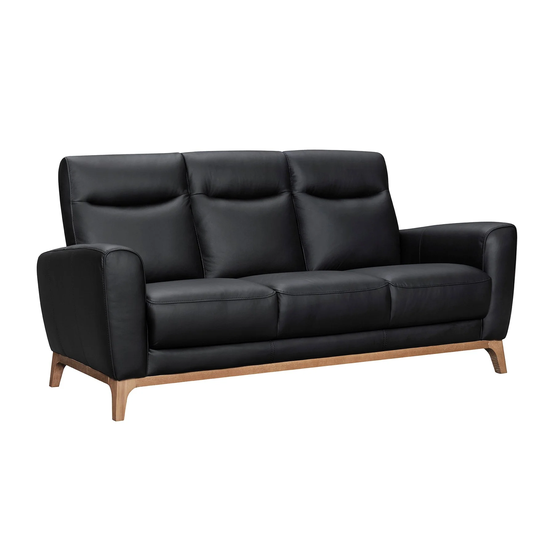 Greyson 83" Black Leather Sofa - Image 2