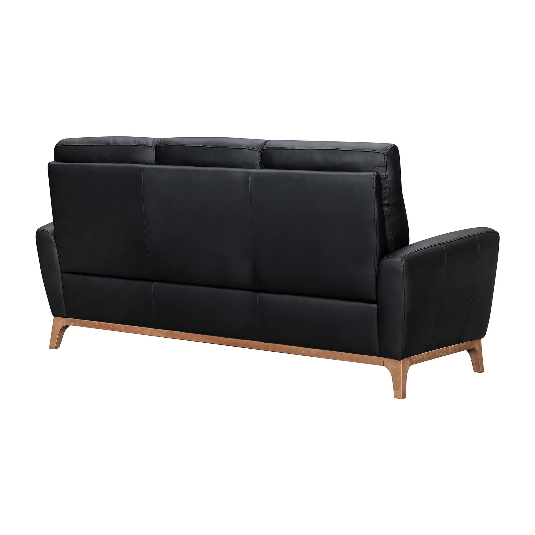 Greyson 83" Black Leather Sofa - Image 3