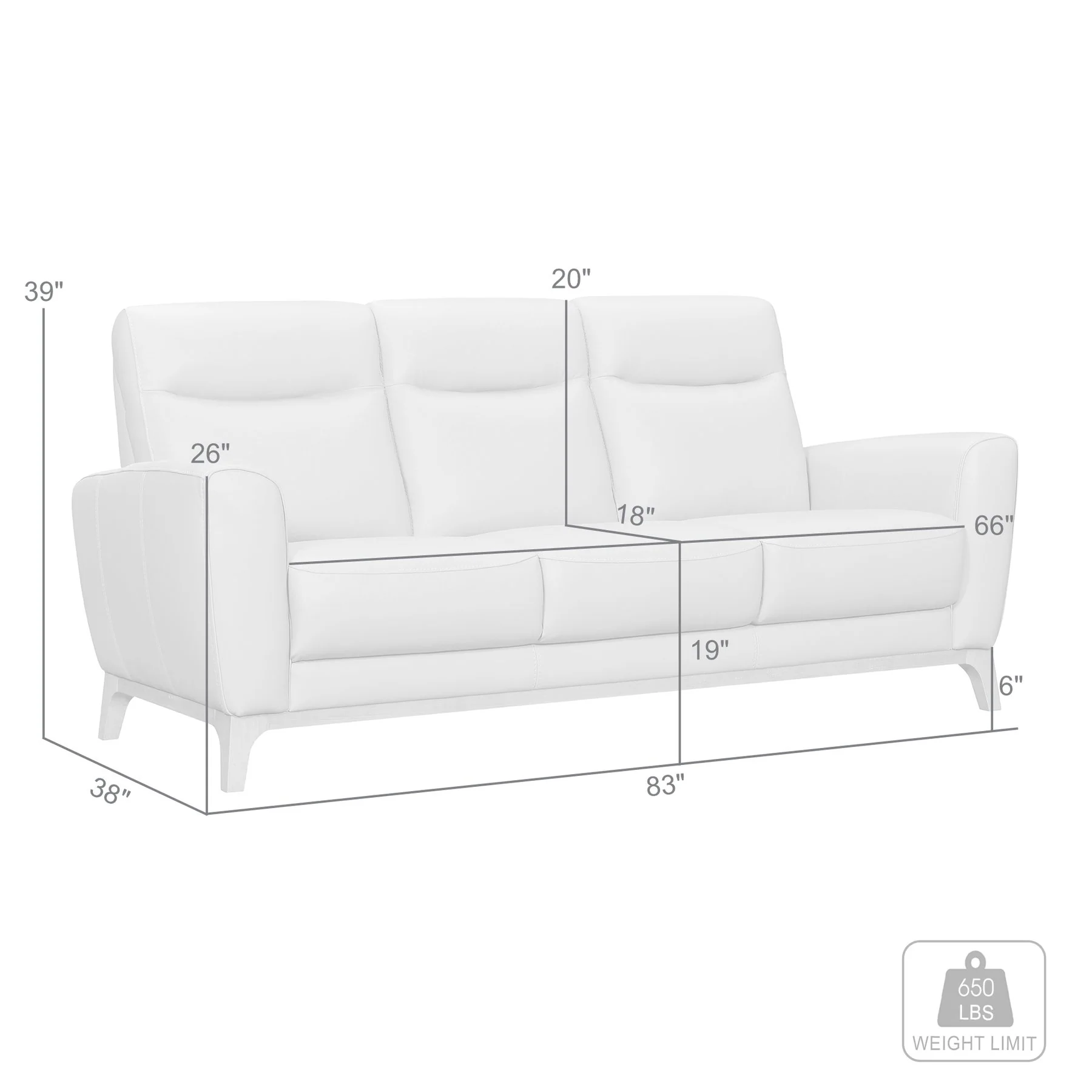 Greyson 83" Black Leather Sofa - Image 8