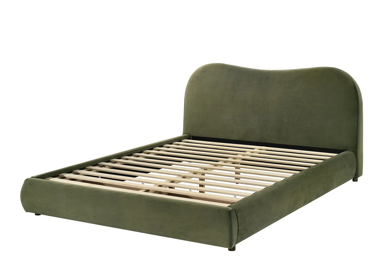 Grimsby E.King Bed, Olive Green Velvet - Image 5