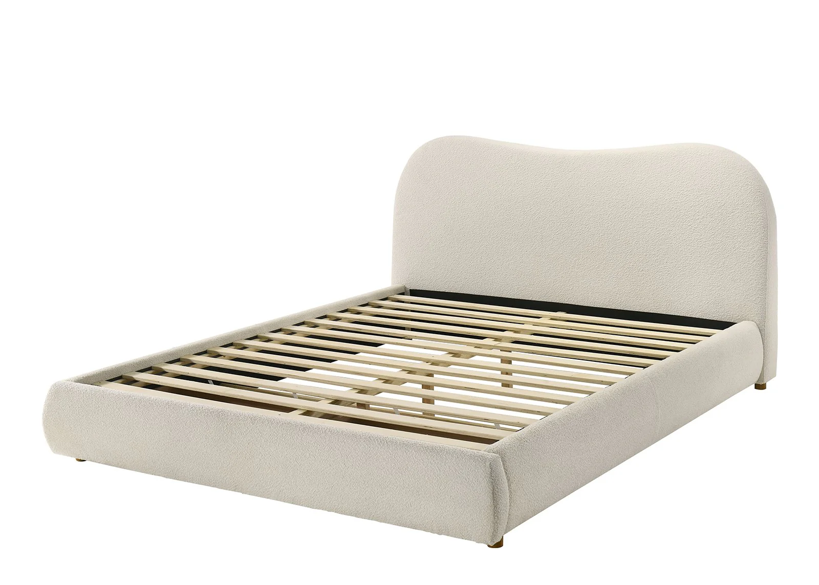 Grimsby E.King Bed, White Boucle - Image 4