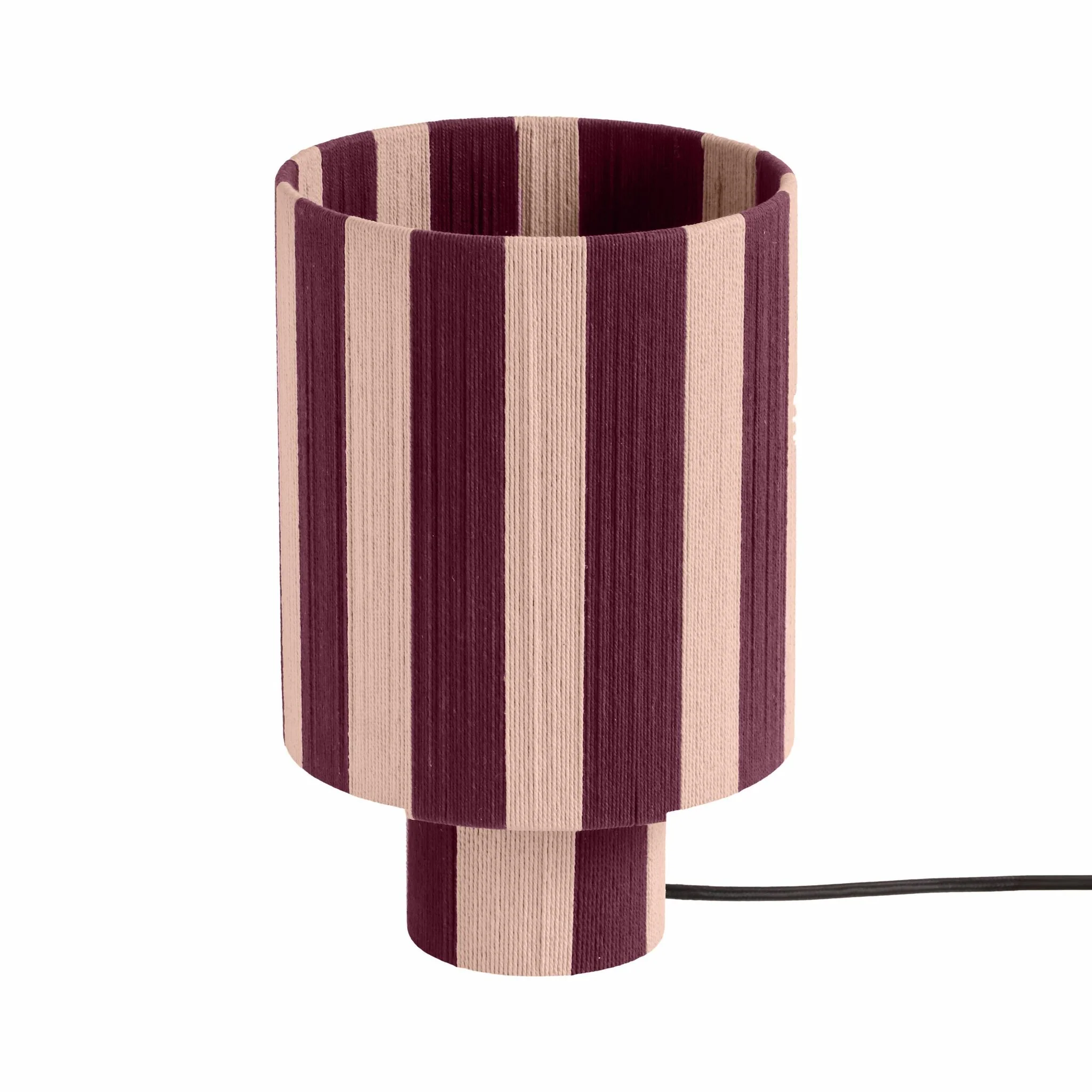 Guinevere Purple and Pink Striped Cotton Table Lamp - Image 3