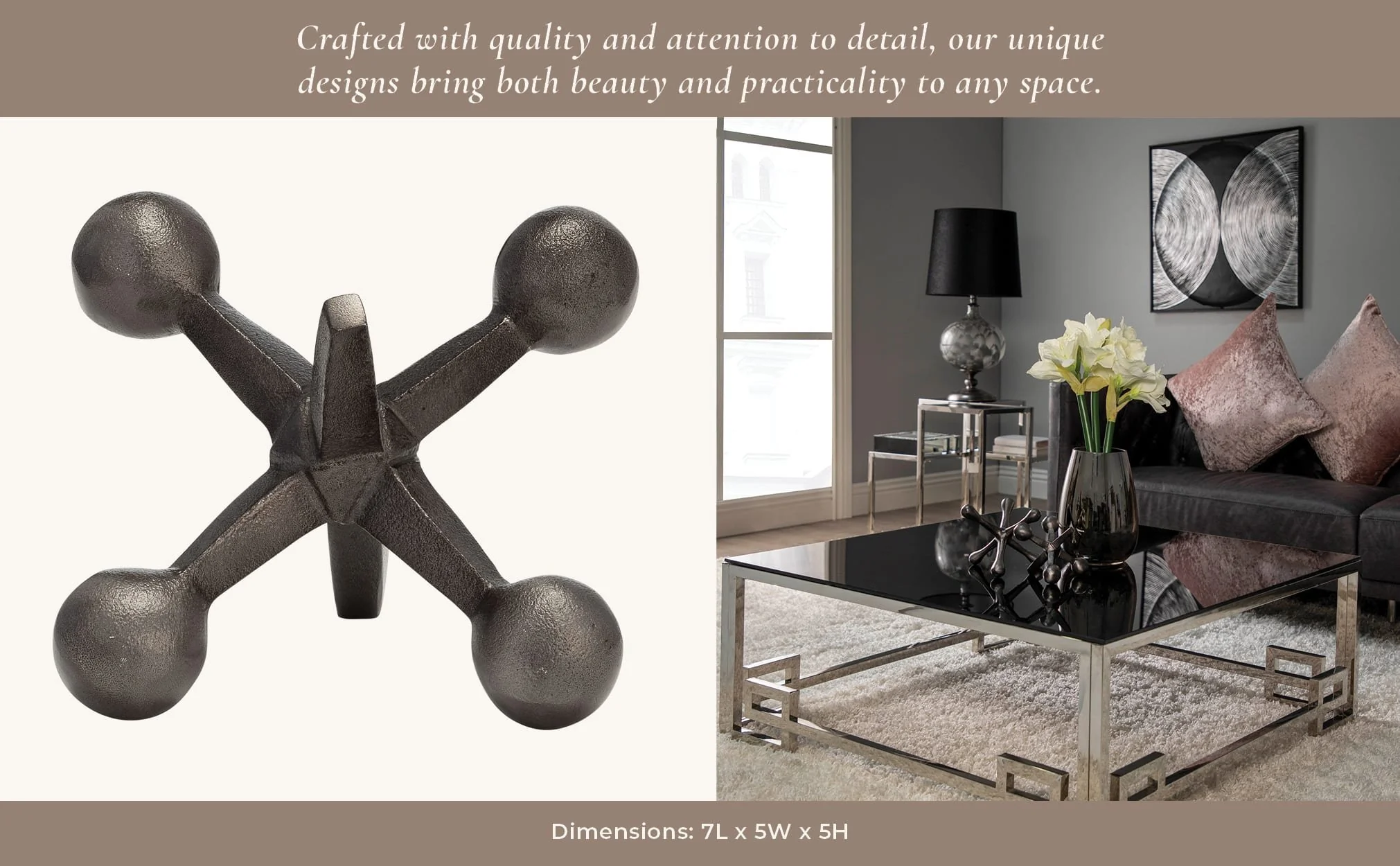 Gun Metal Jacks Decor, 5 - Image 6
