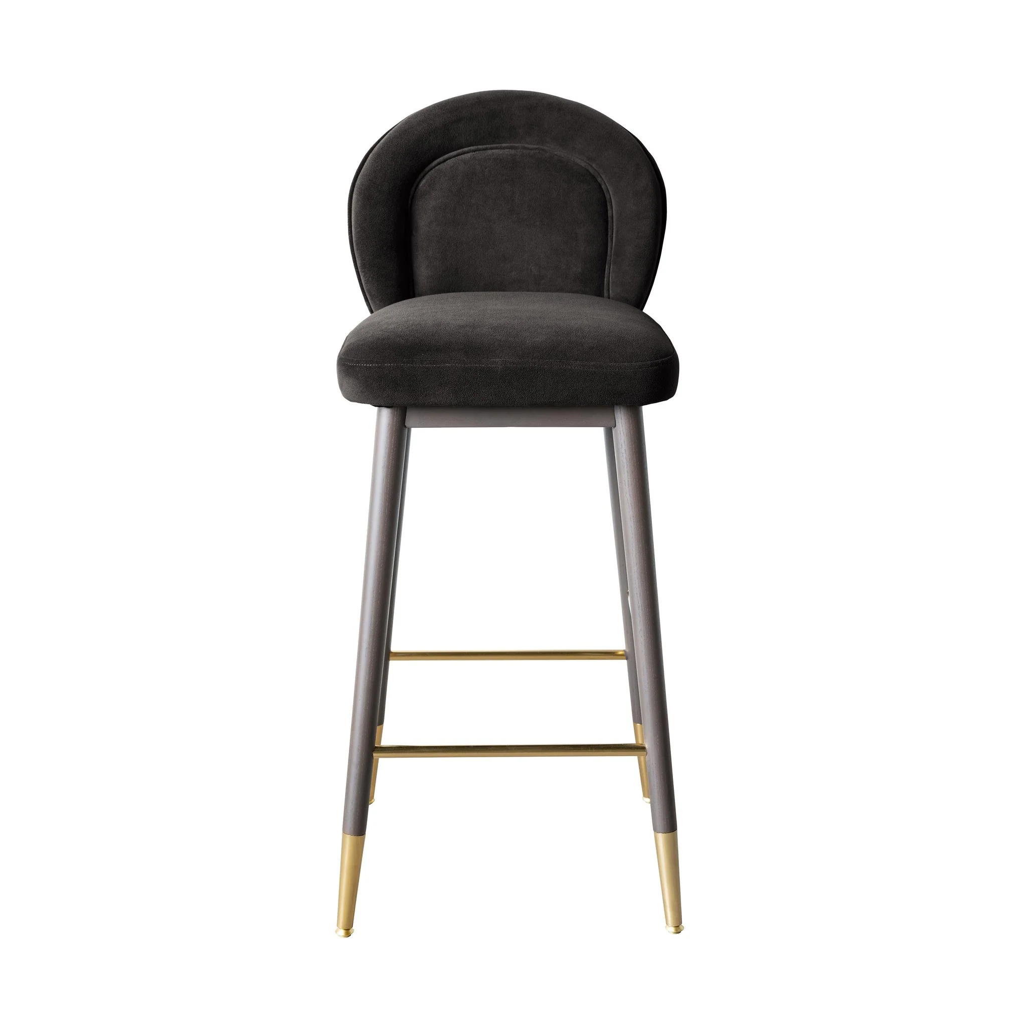 Hailey Charcoal Grey Velvet Barstool - Image 3