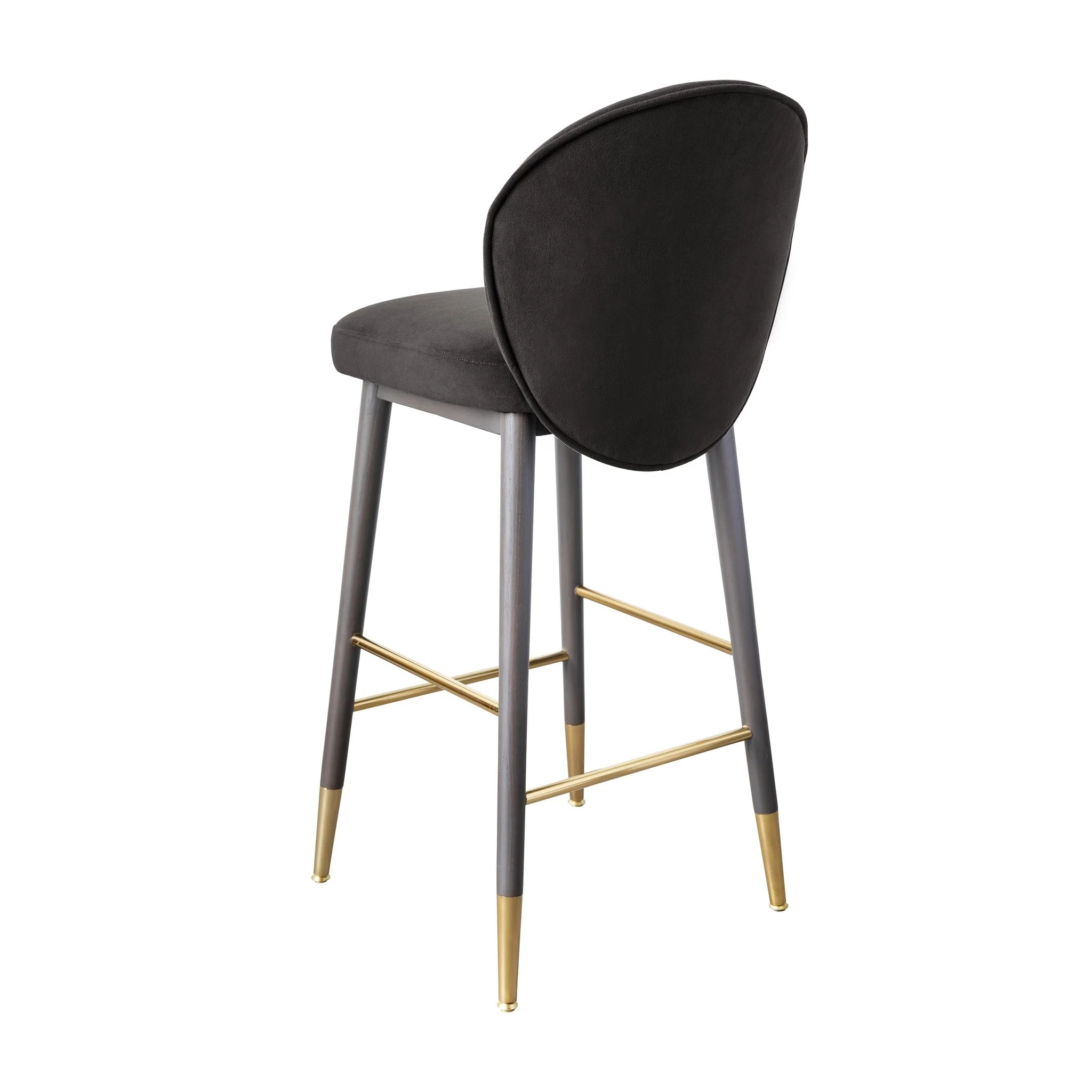 Hailey Charcoal Grey Velvet Barstool - Image 4