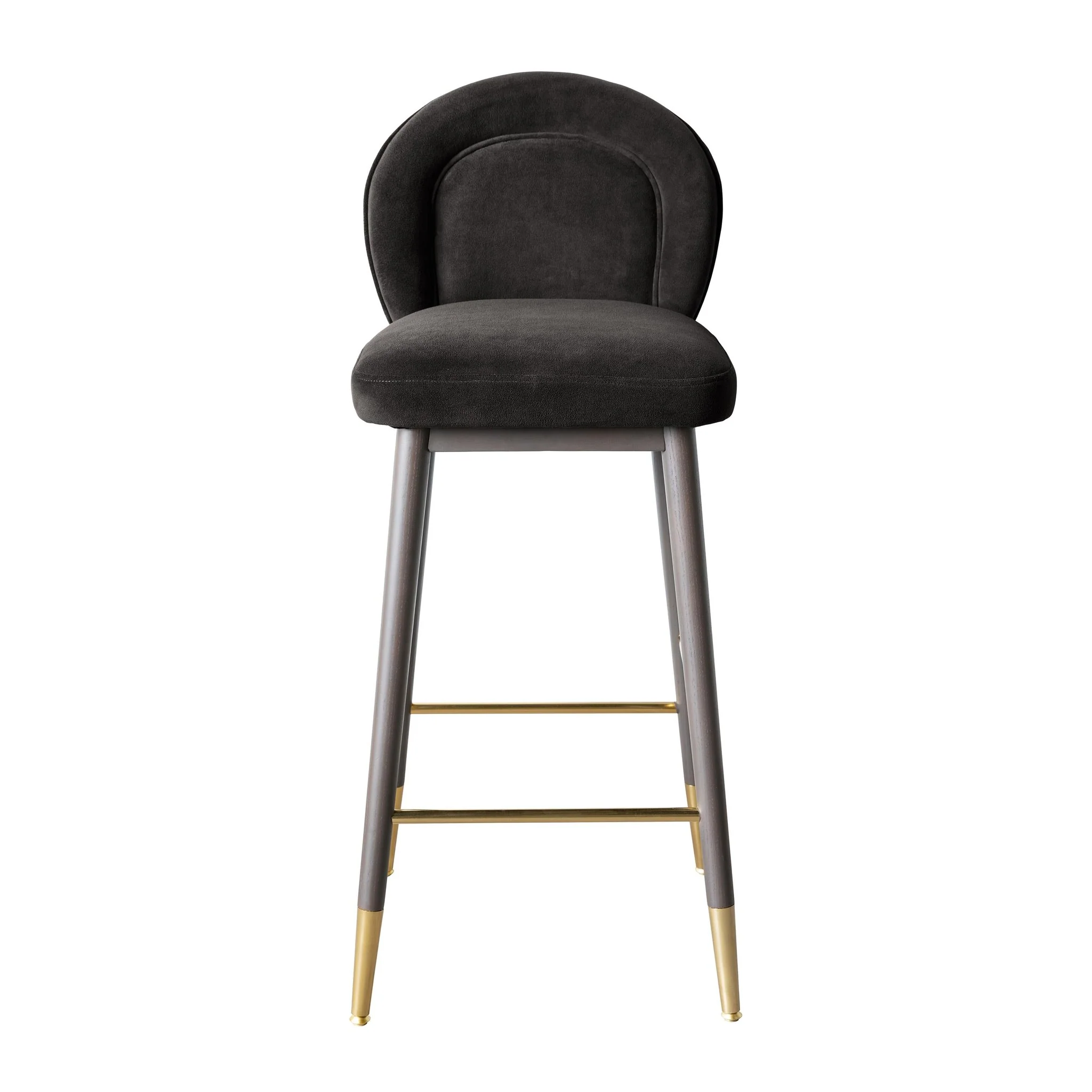 Hailey Charcoal Grey Velvet Counter Stool - Image 3