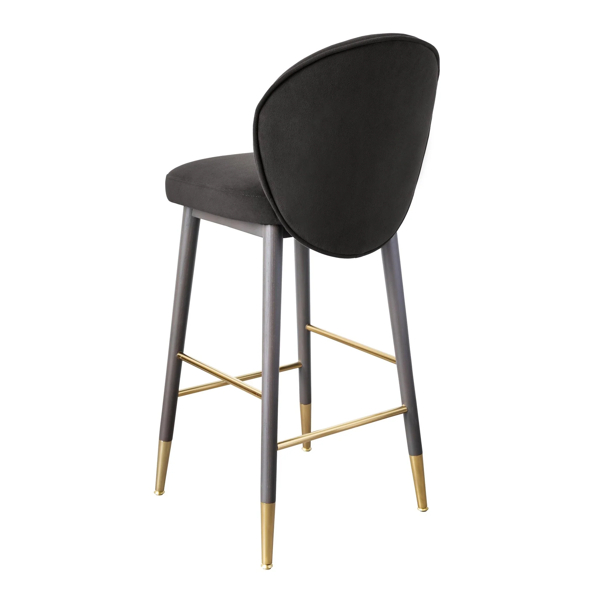 Hailey Charcoal Grey Velvet Counter Stool - Image 4
