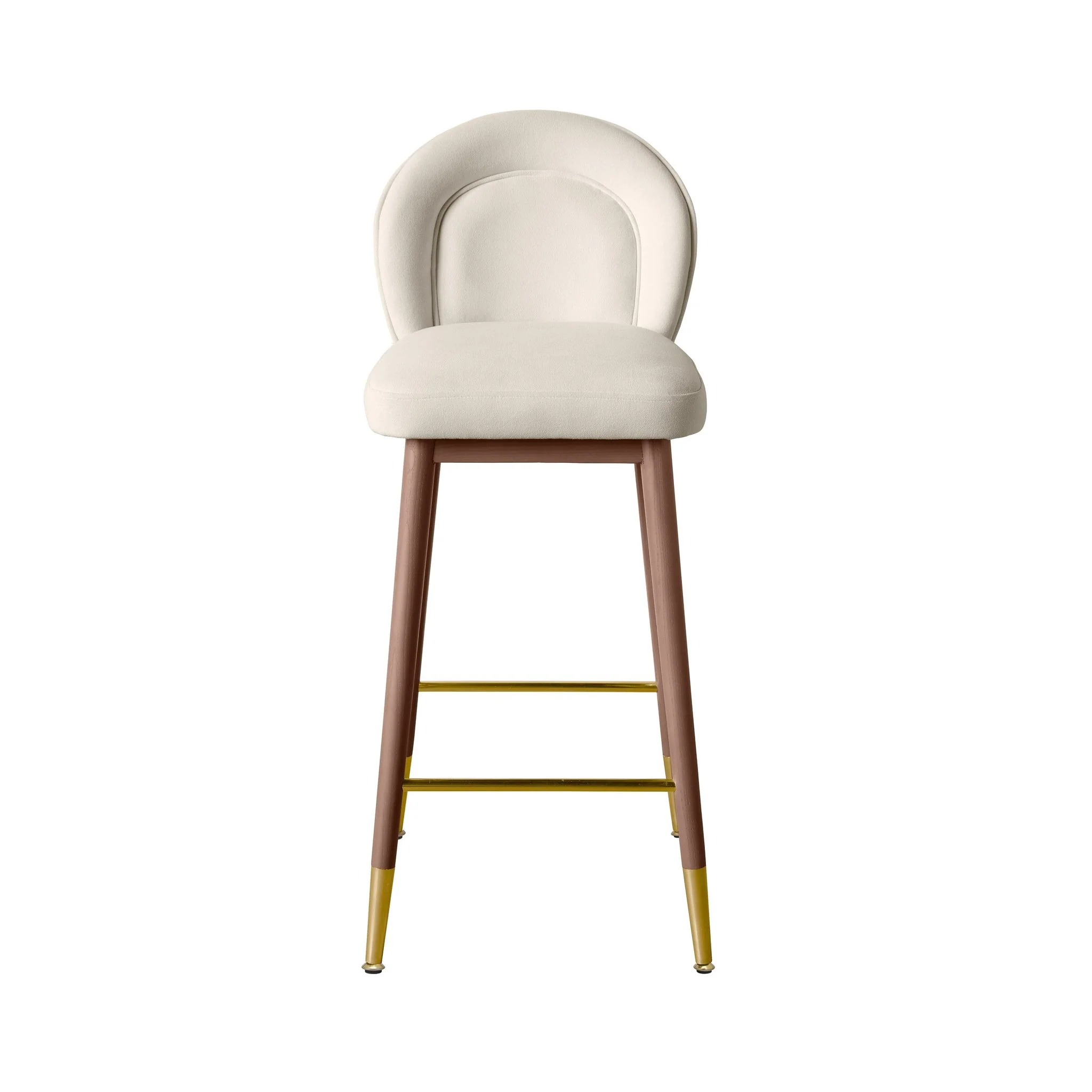Hailey Cream Velvet Barstool - Image 3