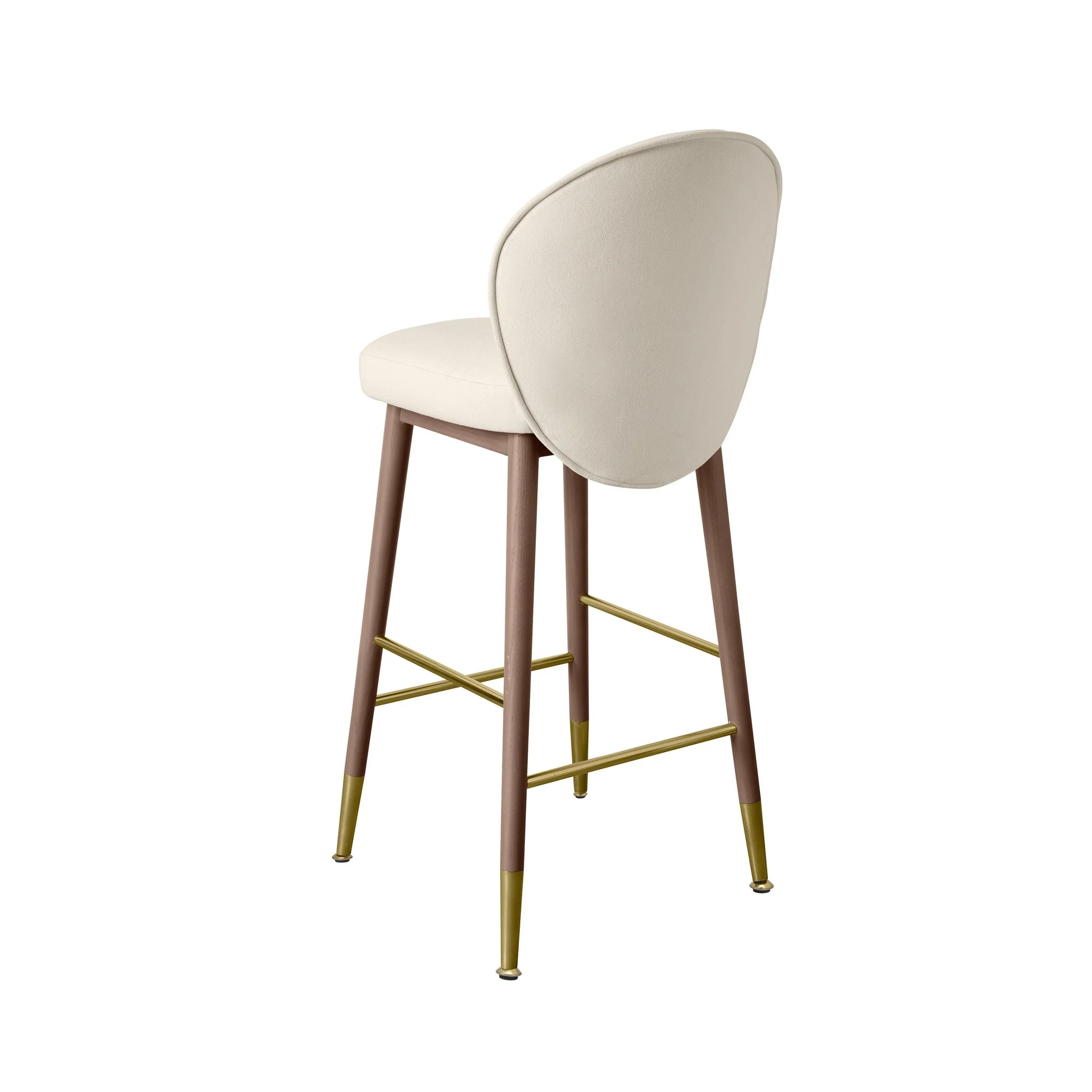 Hailey Cream Velvet Barstool - Image 4
