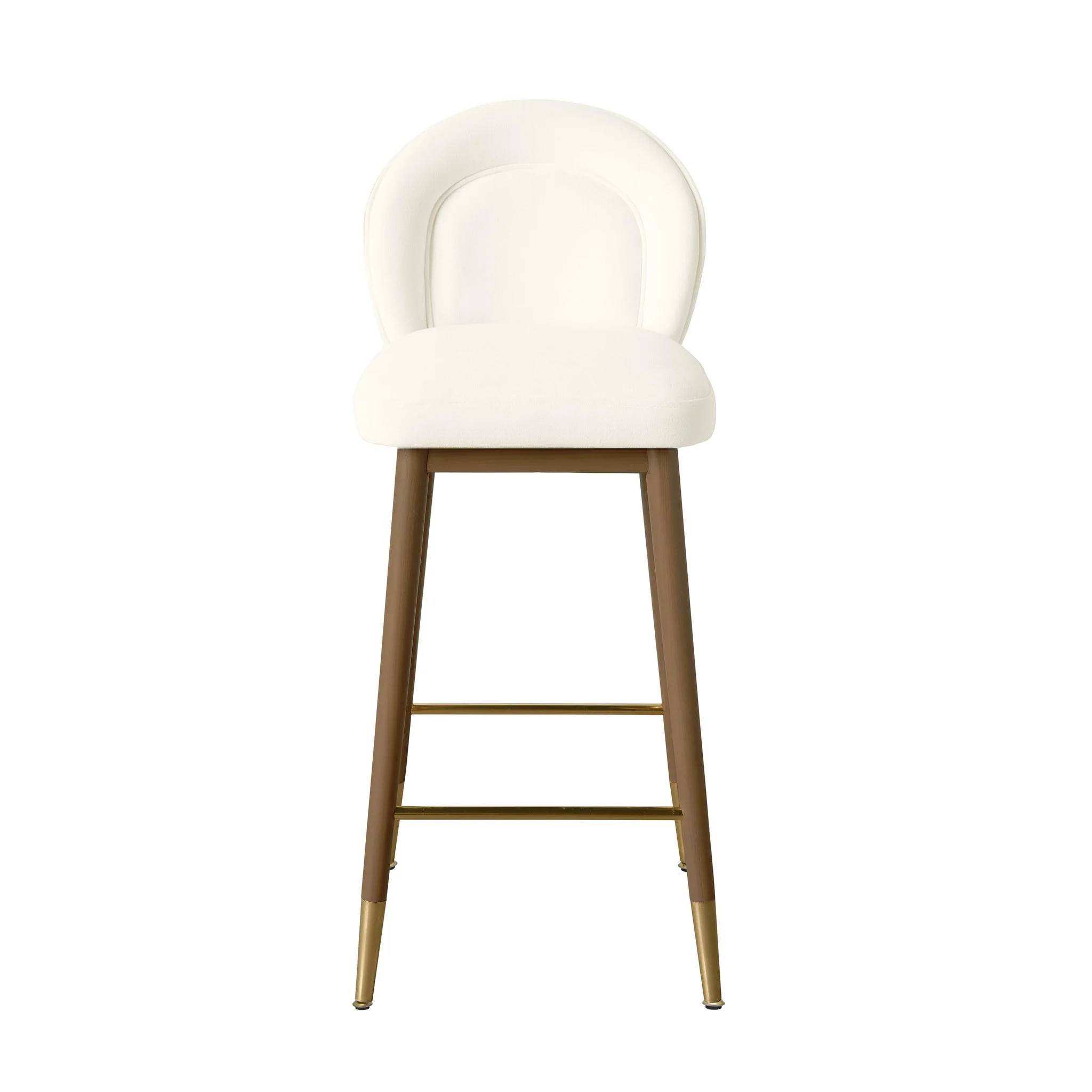 Hailey Cream Velvet Counter Stool - Image 3