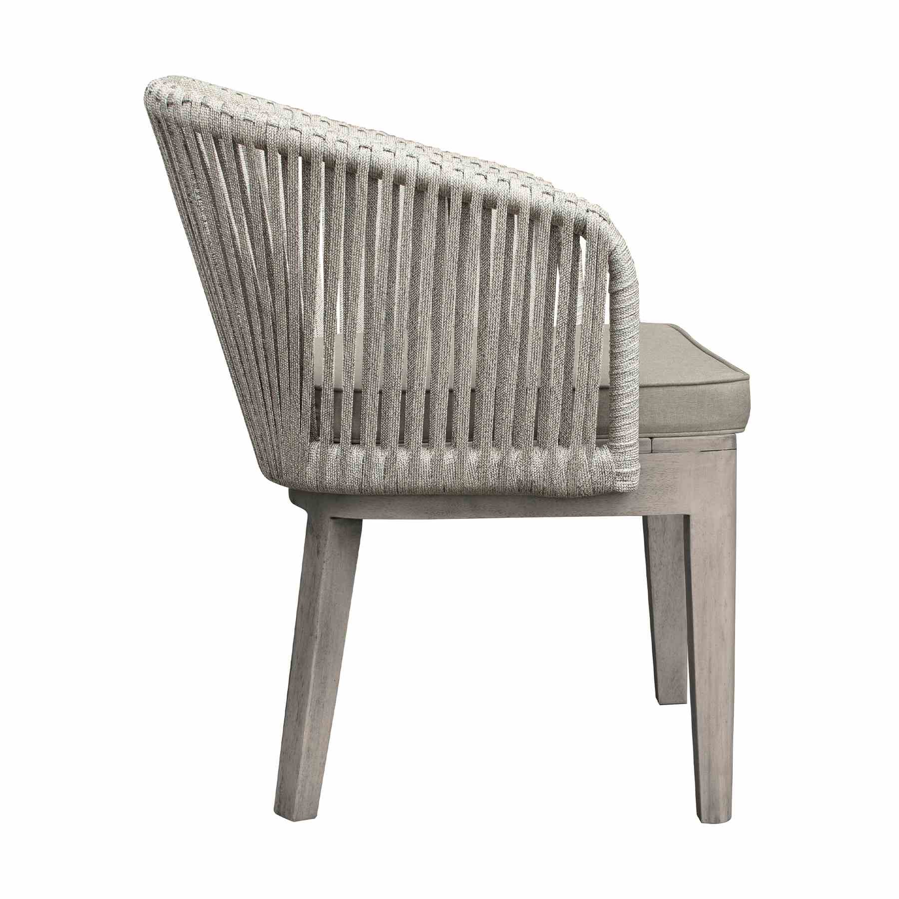 Haiti 7-Piece Patio Outdoor Dining Set in Gray Acacia Wood and Rope - Image 5