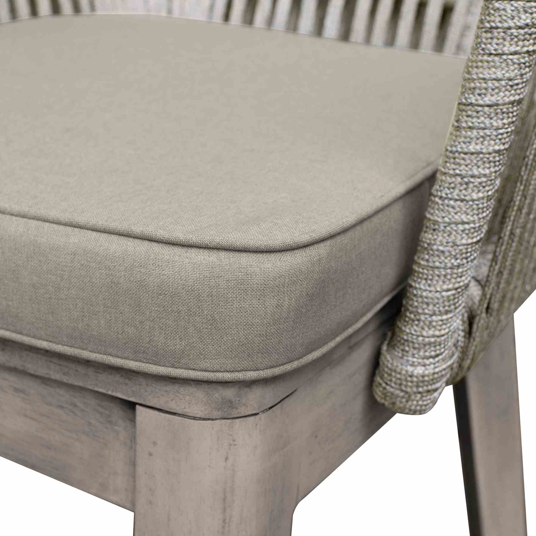 Haiti 7-Piece Patio Outdoor Dining Set in Gray Acacia Wood and Rope - Image 9
