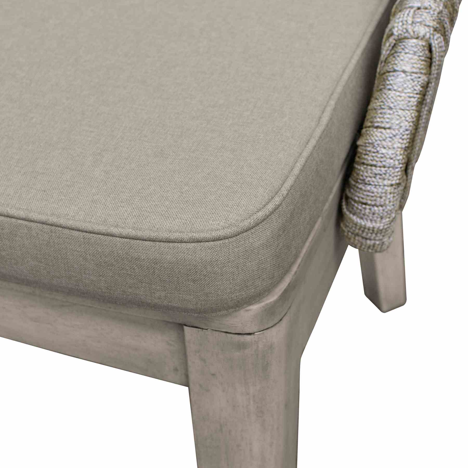 Haiti Patio Outdoor Dining chairs in Gray Acacia Wood and Rope - Set of 2 - Image 7