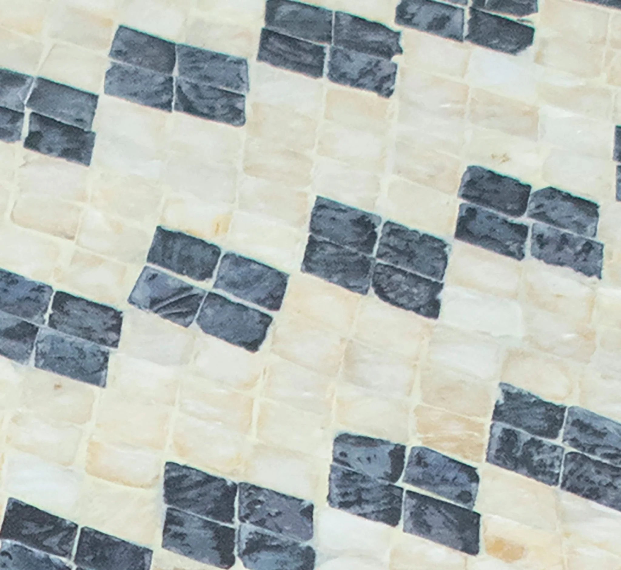 Halio Cream & Blue Checkered Shell Side Table - Image 7