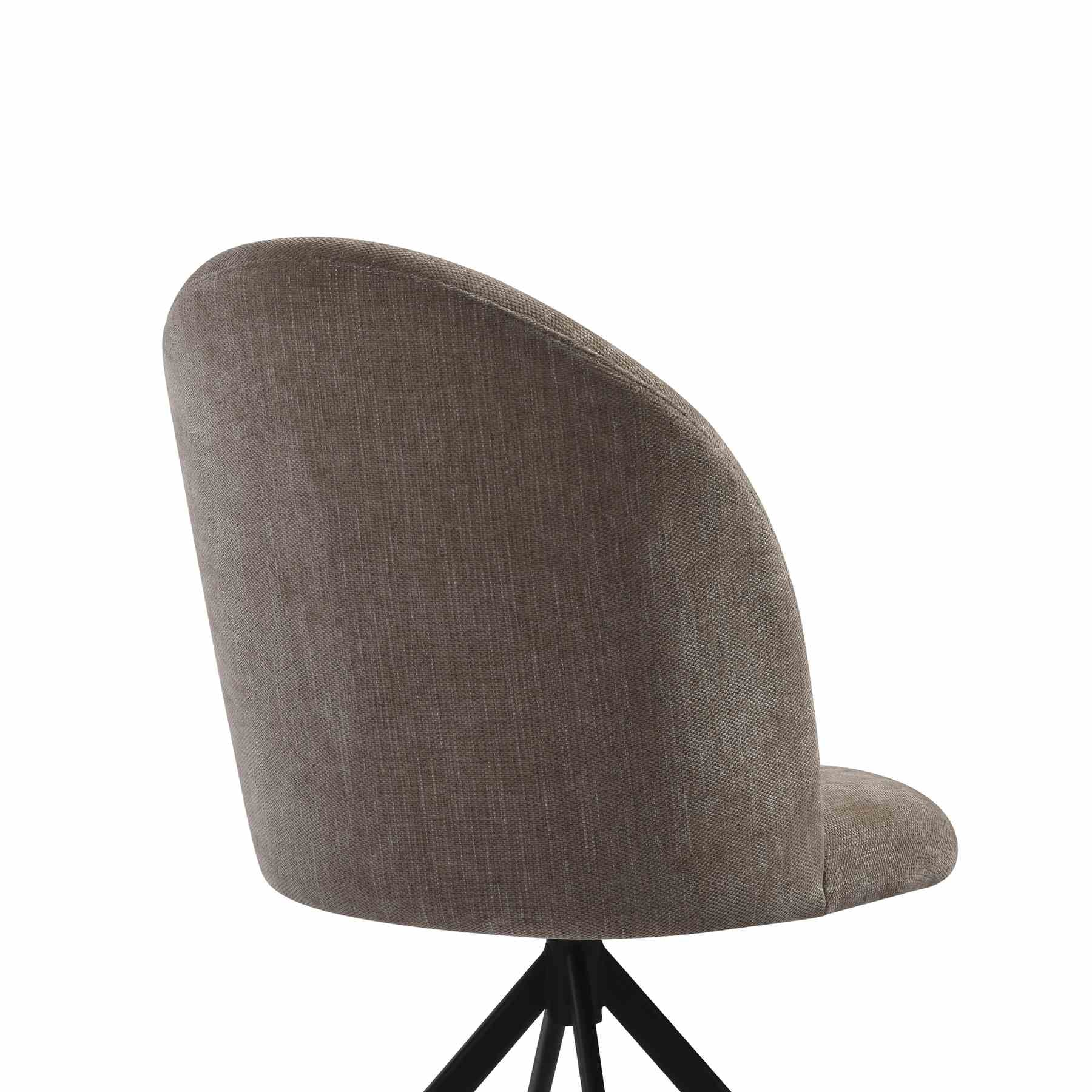 Hallie Contemporary Swivel Curved Back Almond Upholstered Dining Chair - Set of 2 - Image 6