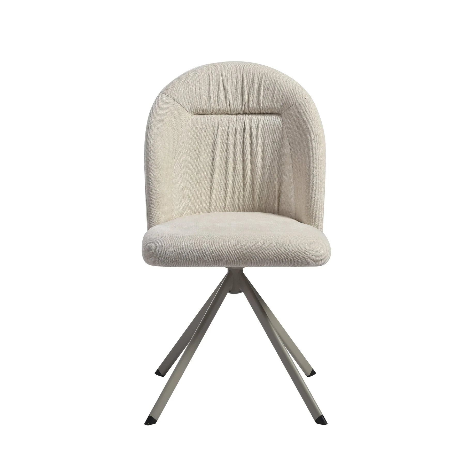 Hallie Contemporary Swivel Curved Back Cream Upholstered Dining Chair - Set of 2 - Image 2