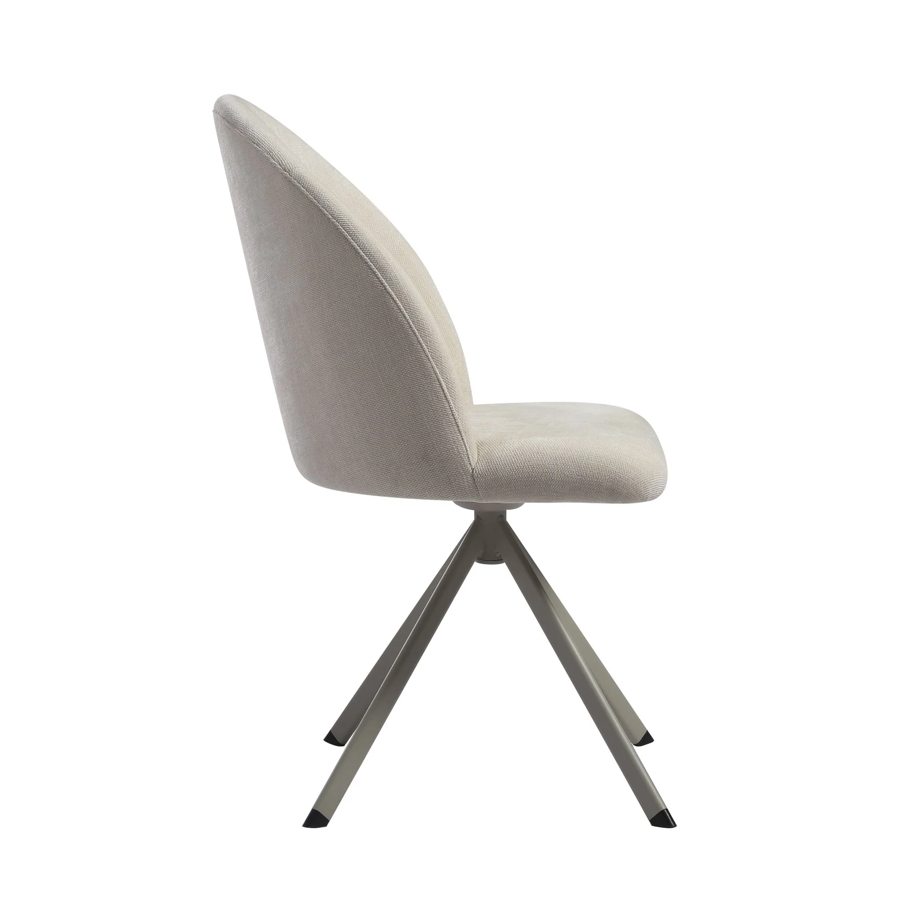 Hallie Contemporary Swivel Curved Back Cream Upholstered Dining Chair - Set of 2 - Image 3
